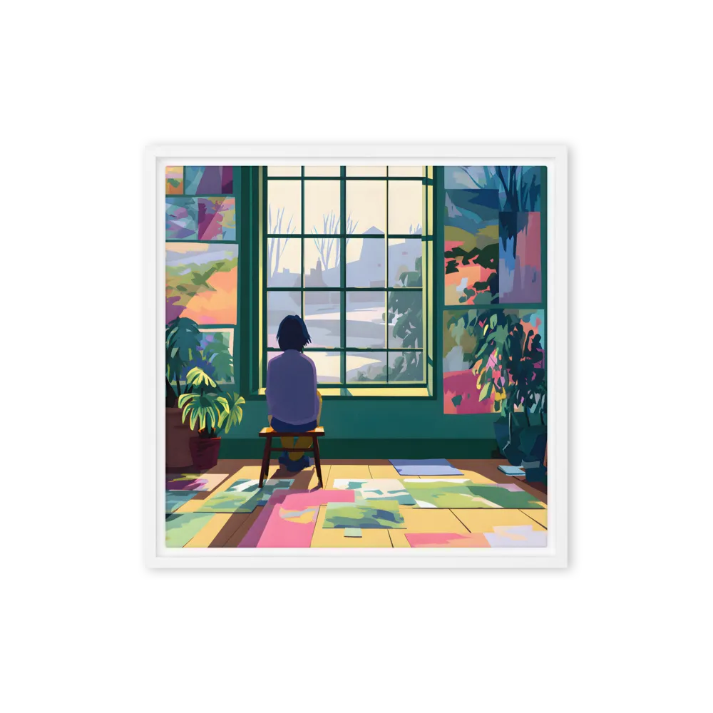Contemplative Studio 
 Canvas with White Frame