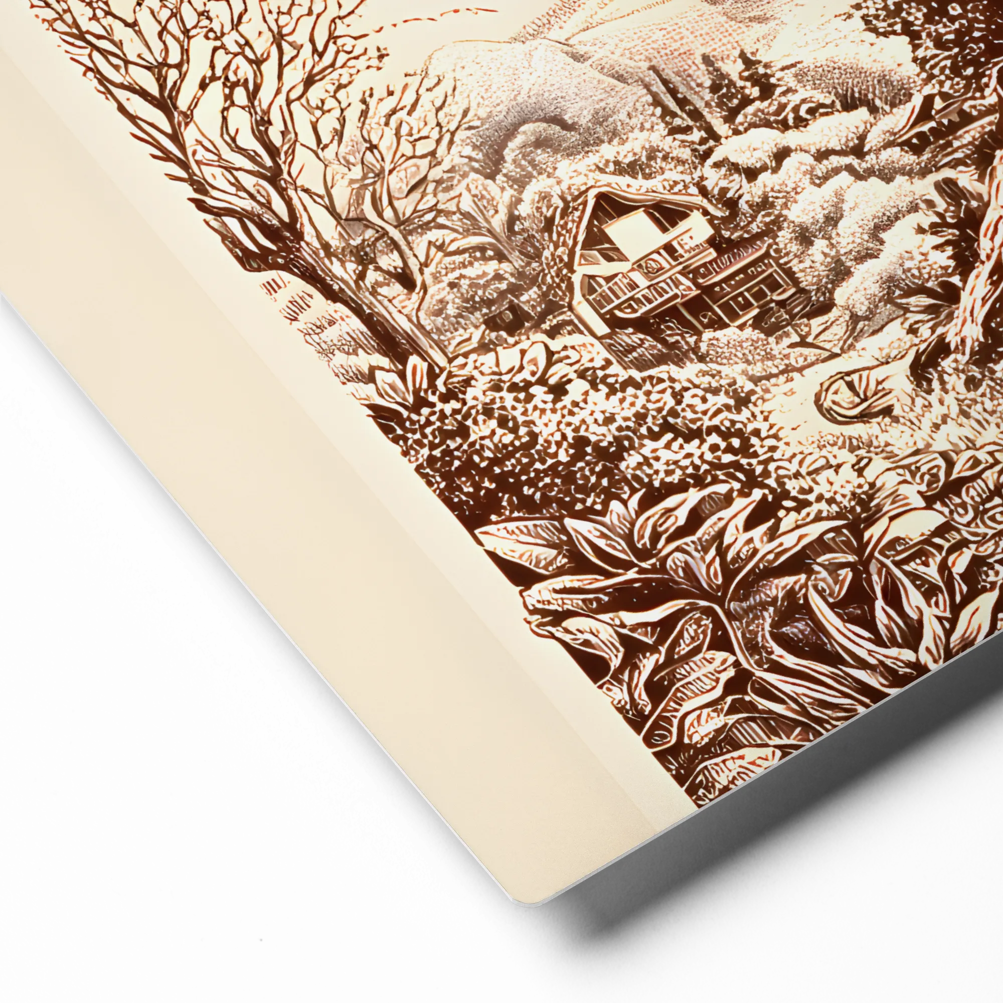 Ancient Tree Landscape 
 Canvas with Brown Frame