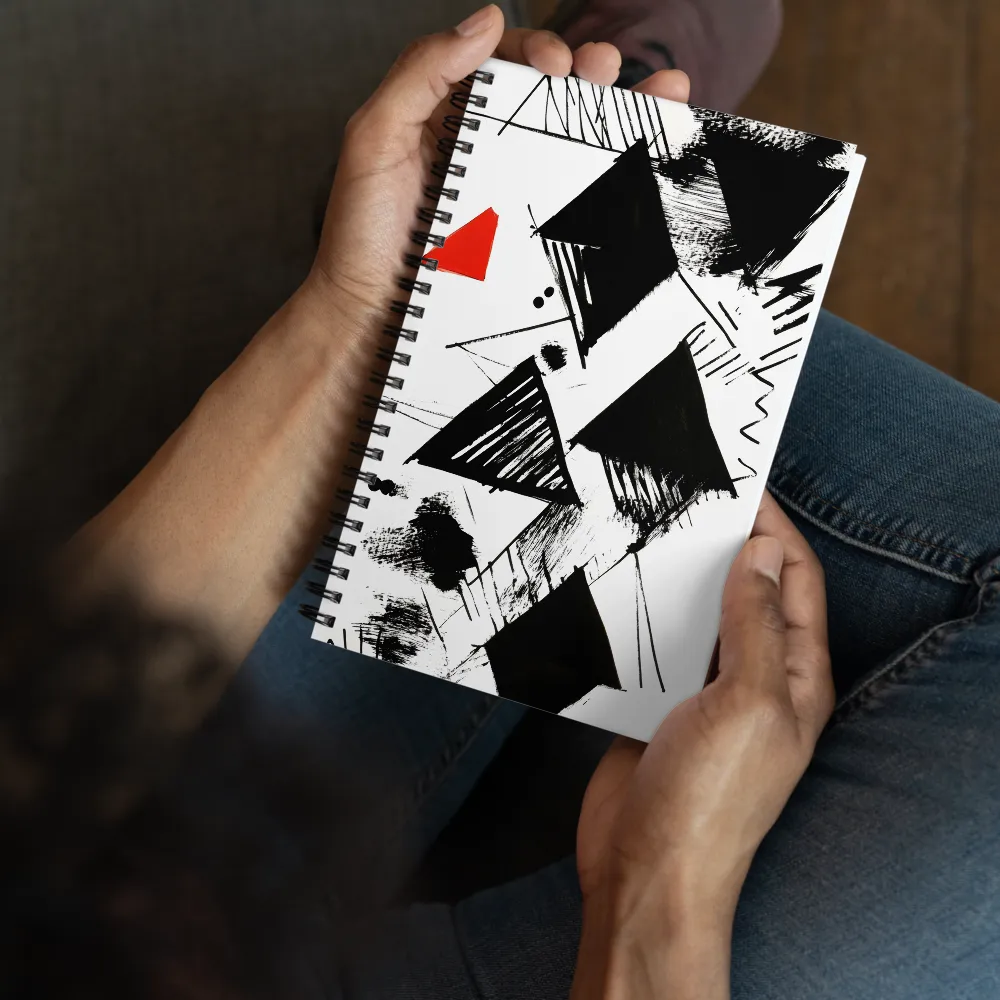Geometric Abstraction with Red 
 Spiral Notebook | 140 pages