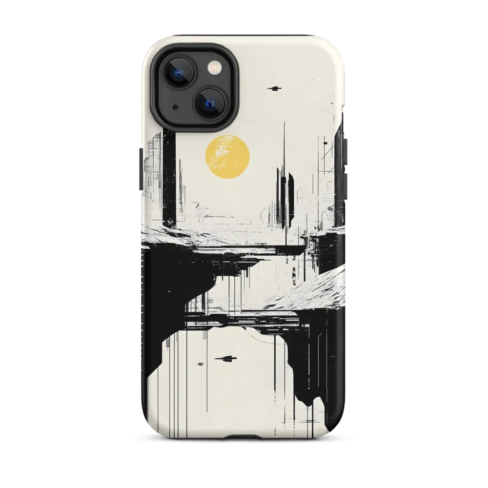 Yellow Sun Over Sci-Fi City | Phone Case