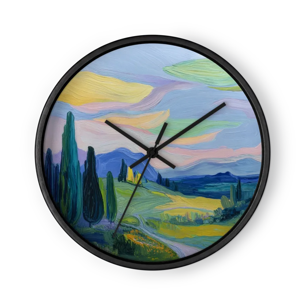 Wervelende Toscaanse Zonsondergang | Wandklok