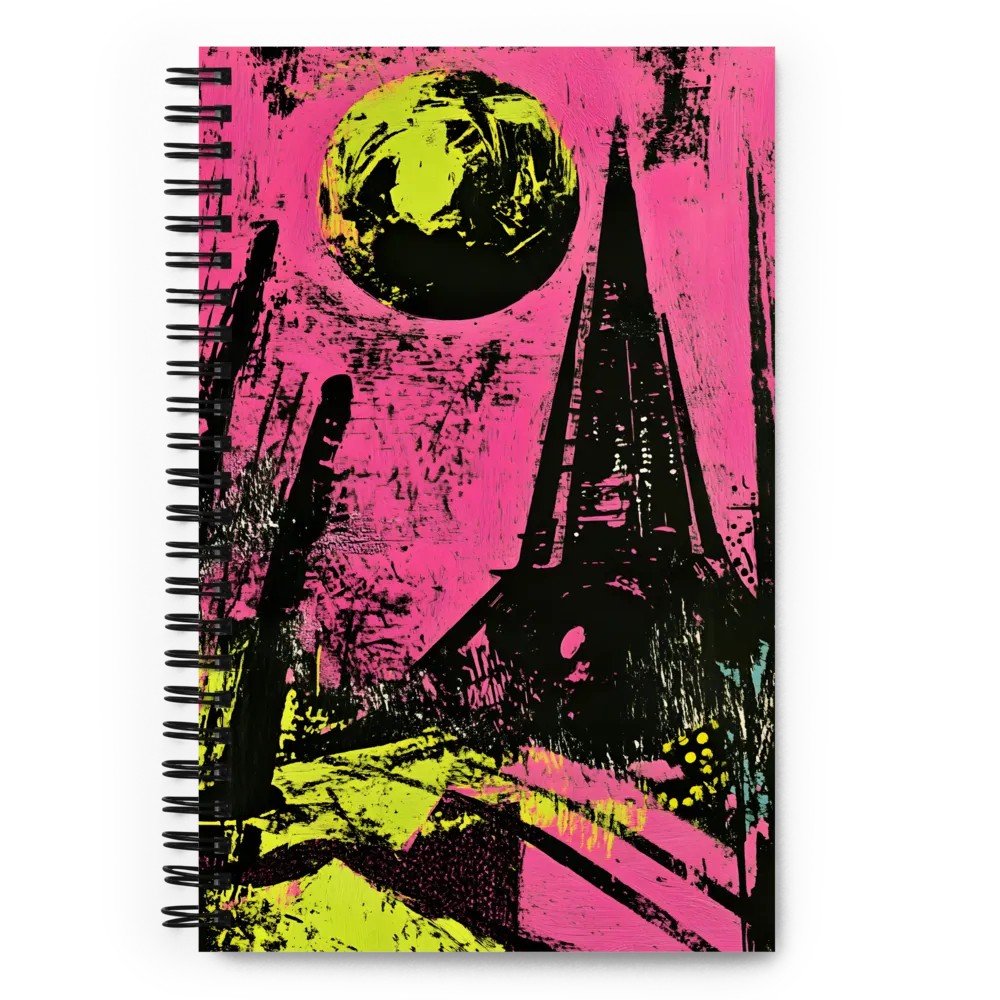 Neon City Moonscape 
 Spiral Notebook | 140 pages