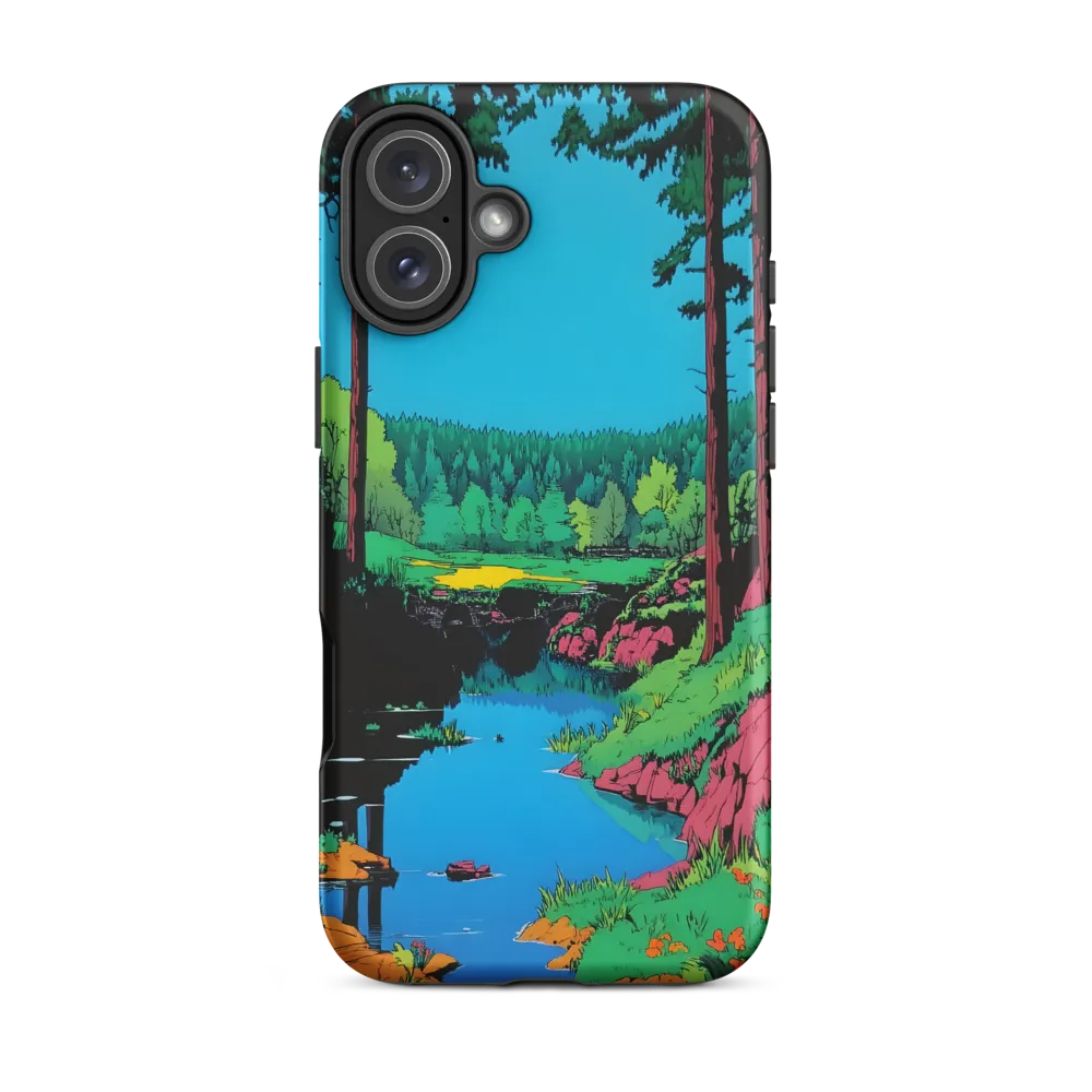 Vibrant Landscape with River | Phone Case