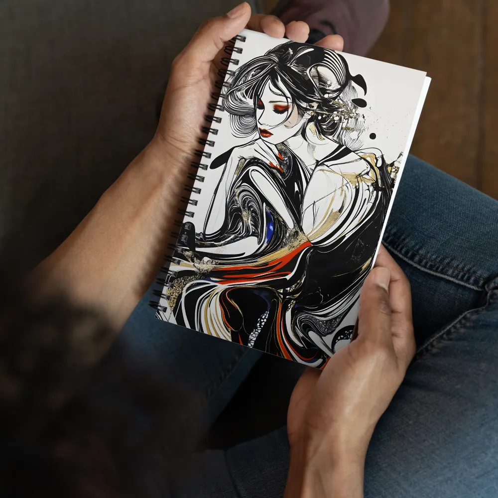 Gilded Flow Portrait 
 Spiral Notebook | 140 pages
