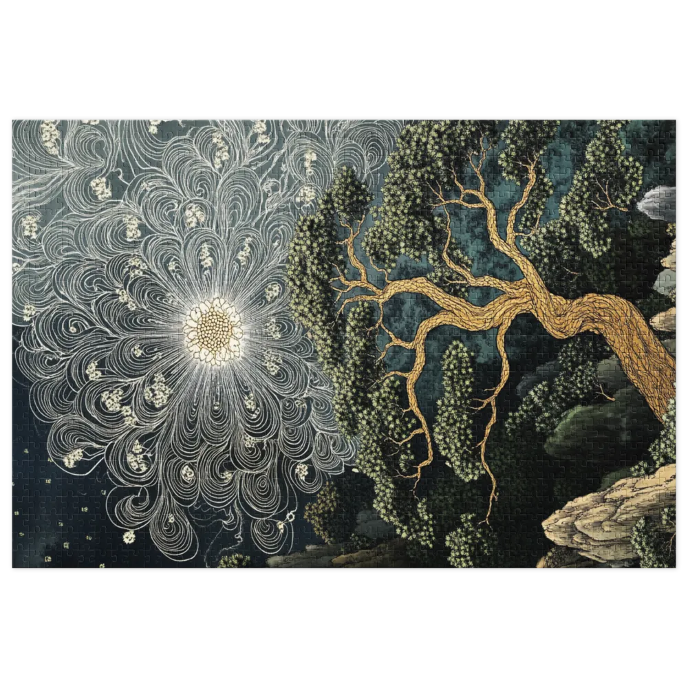 Twisted Tree with Radiant Sun | Jigsaw Puzzle (252/520 pieces)