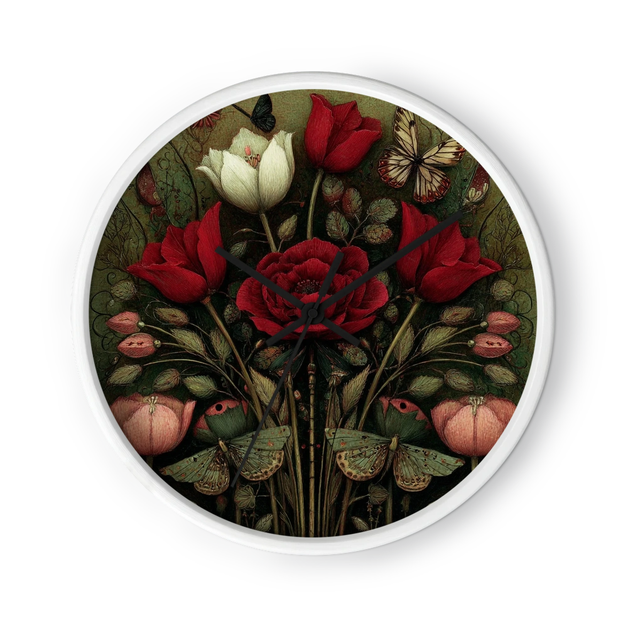Red Poppies and Butterflies