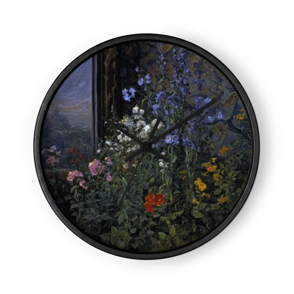 Twilight Garden Flowers | Wall Clock