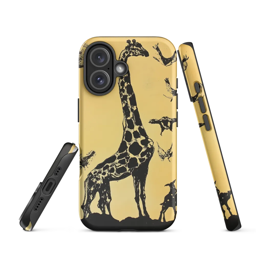 Stylized Giraffe with Birds | Phone Case