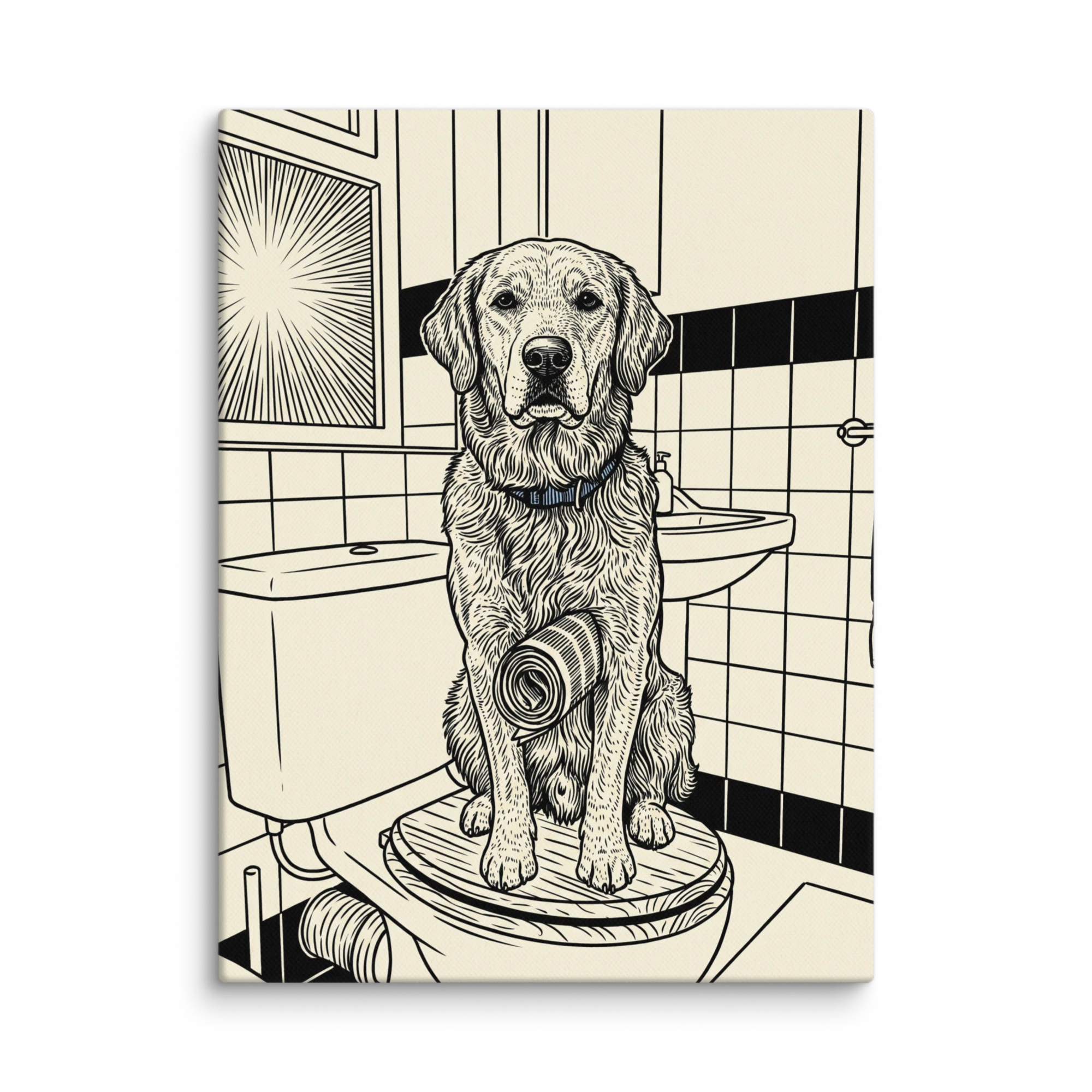 Pet Portrait — Folk Linocut
