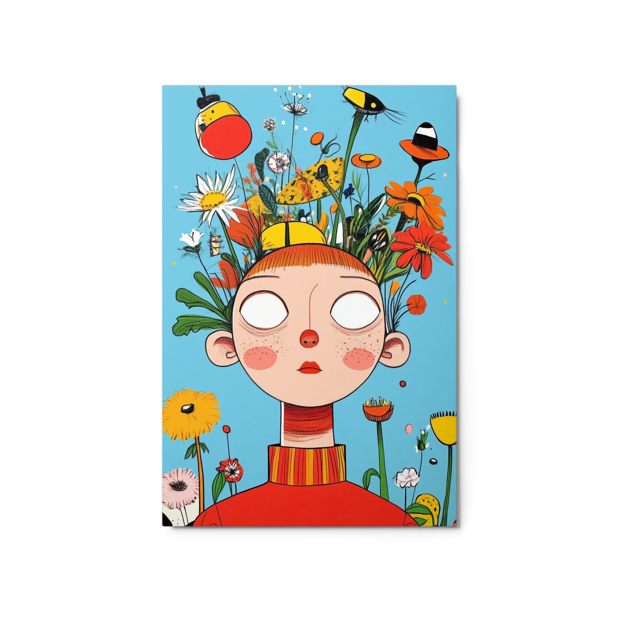 Colorful Floral Illustration with Person