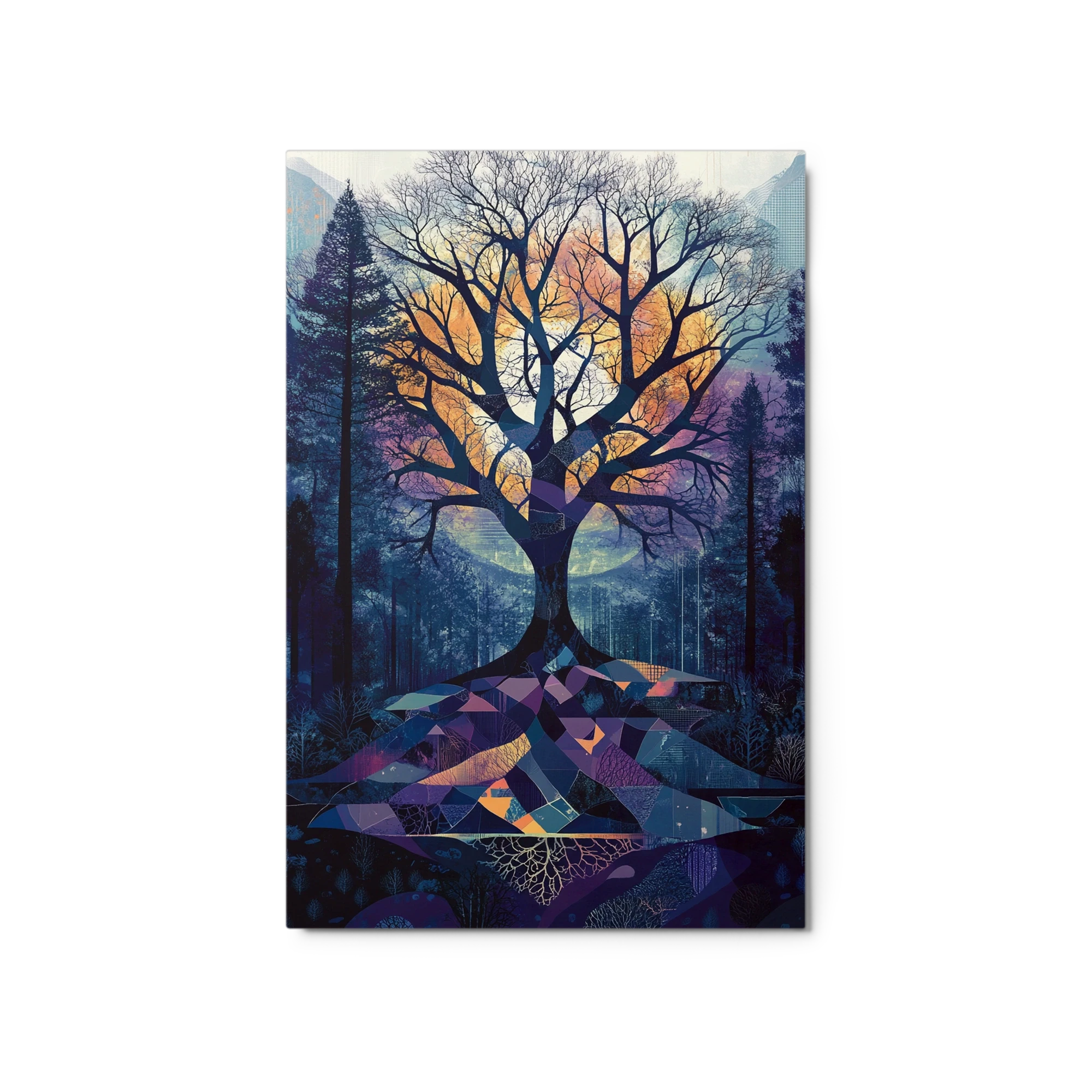 Surreal Digital Tree in Forest