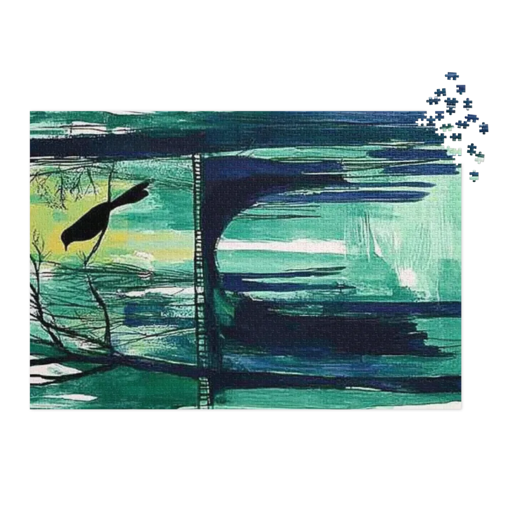 Abstract Bird on Bridge Art