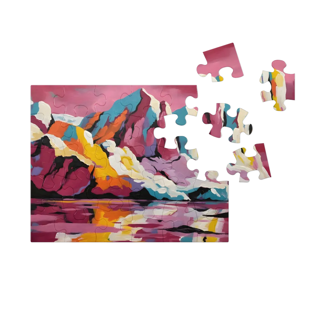 Colorful Impasto Peak 
 Jigsaw Puzzle in Tin Box