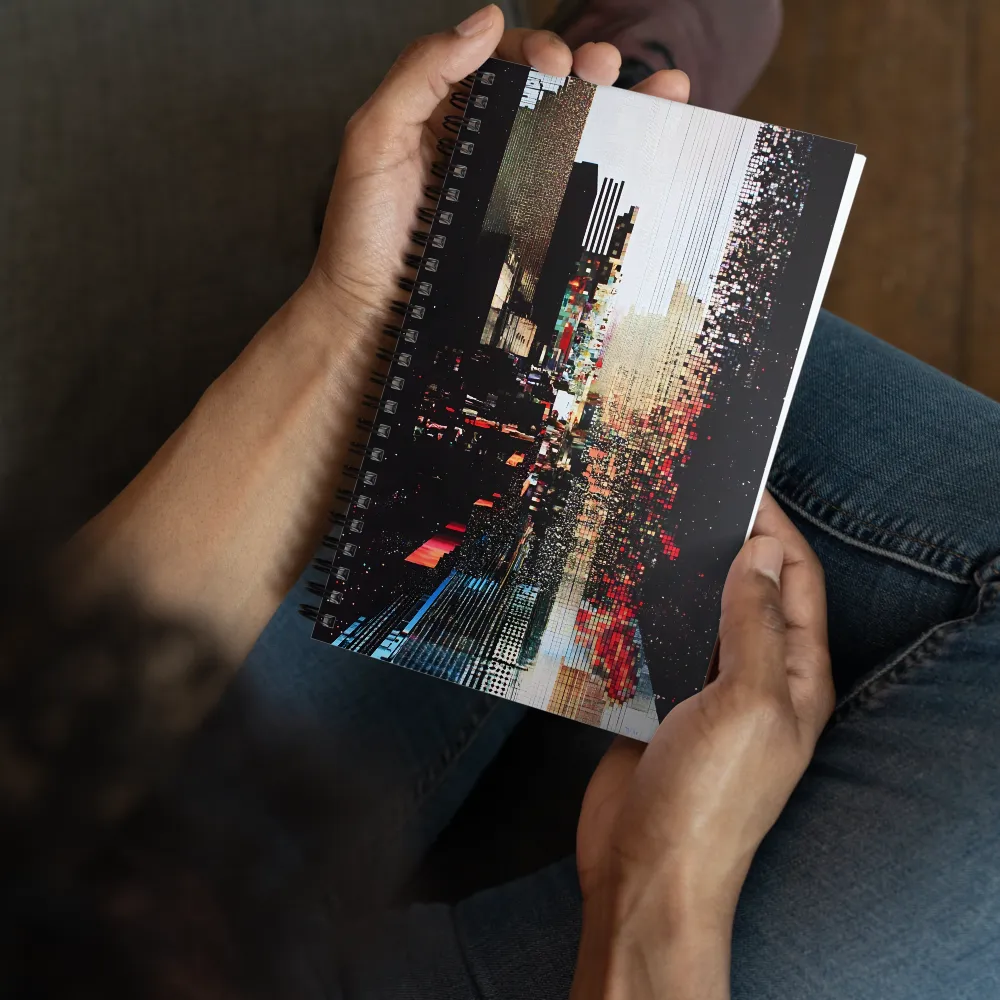Digital Glitch City 
 Spiral Notebook | 140 pages
