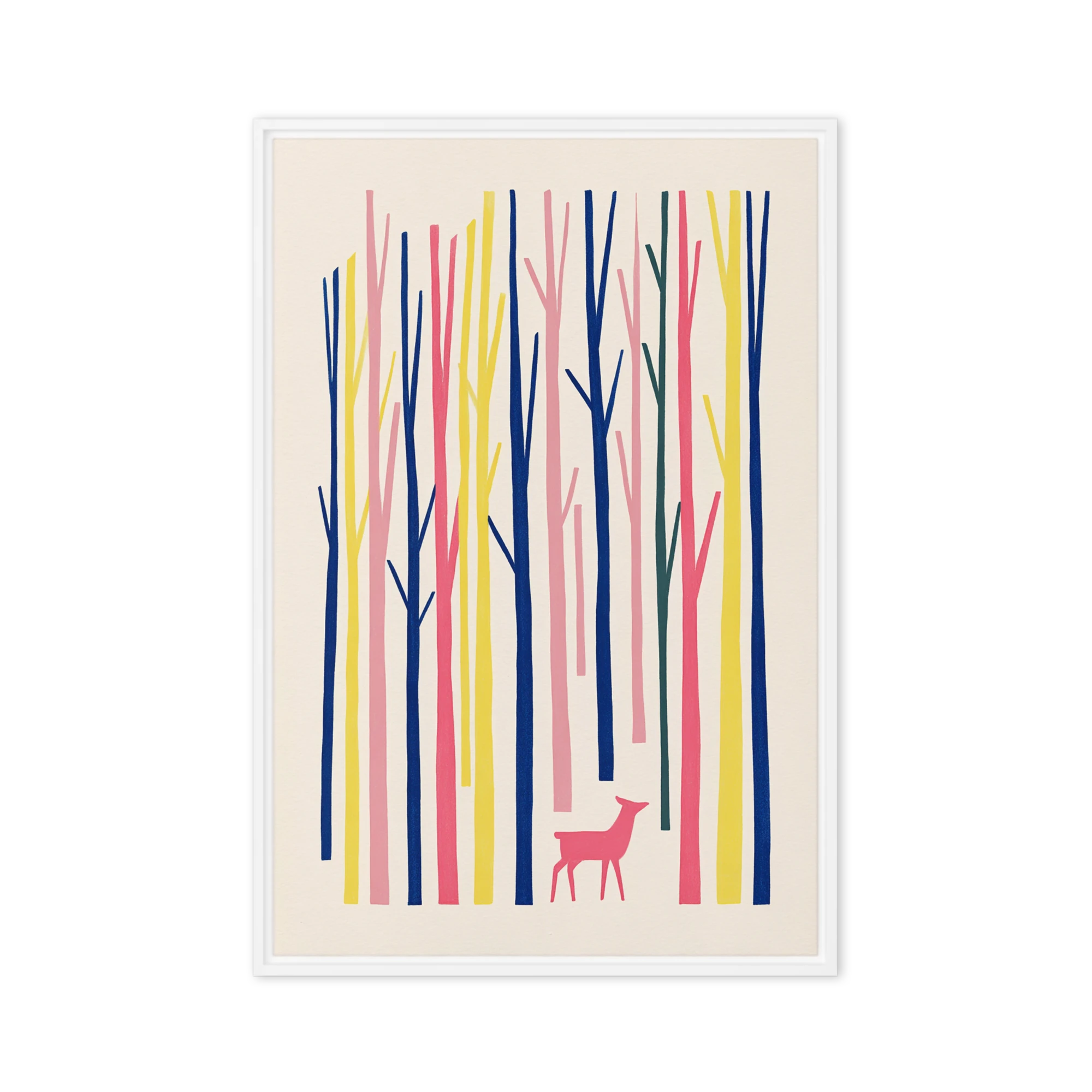 Pink Fawn in the Colorful Woods | Art Print