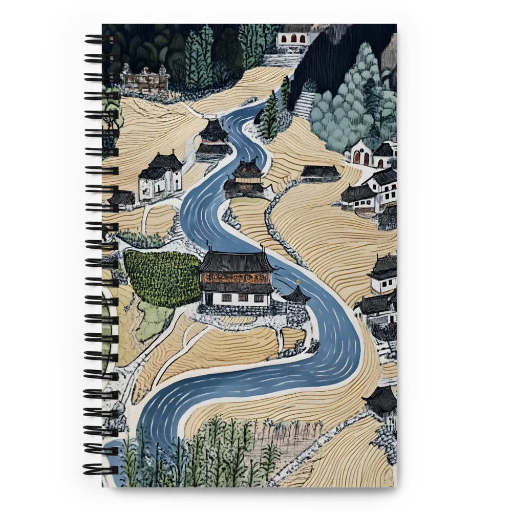 Serene Terraced Village 
 Spiral Notebook | 140 pages