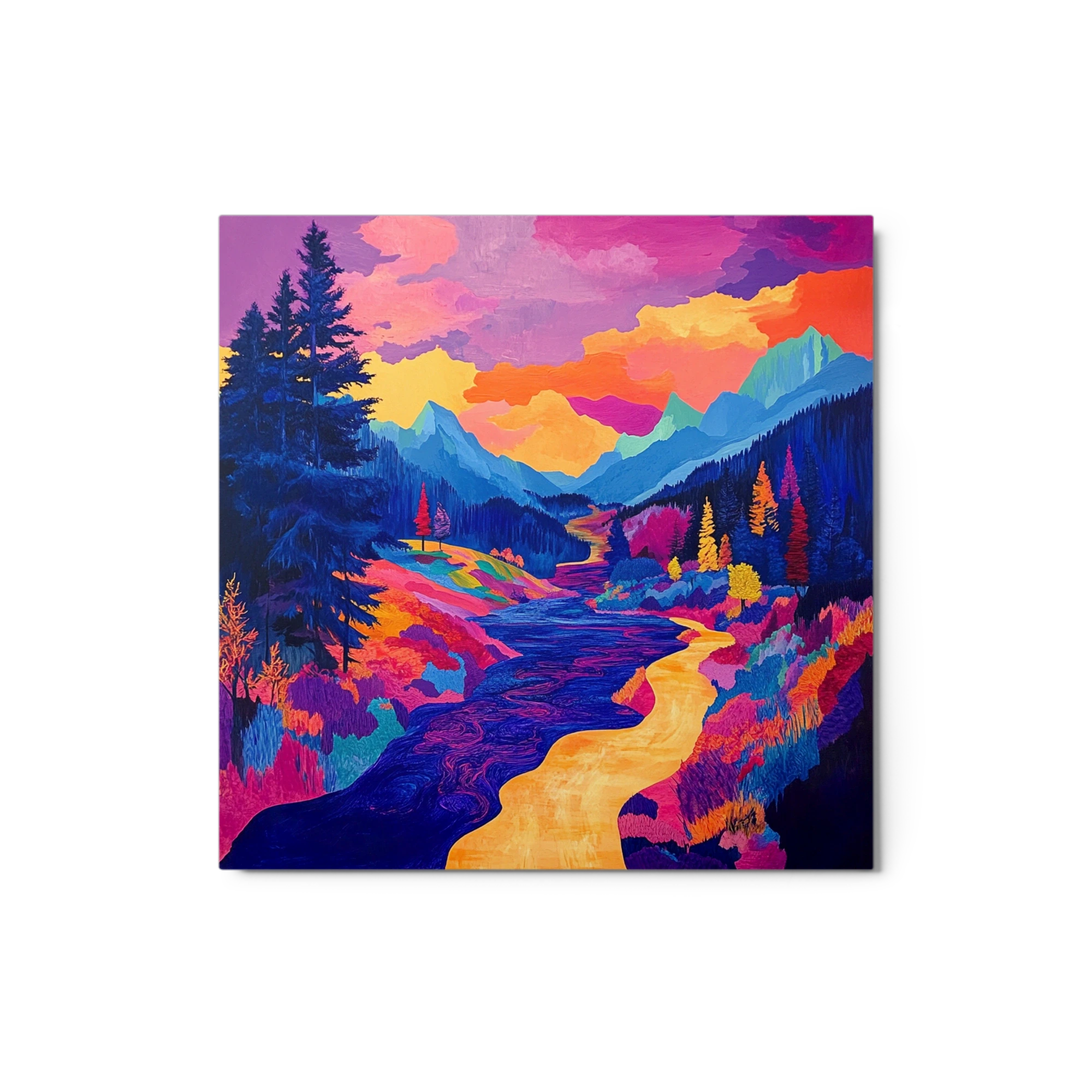 Colorful Surreal Landscape with River