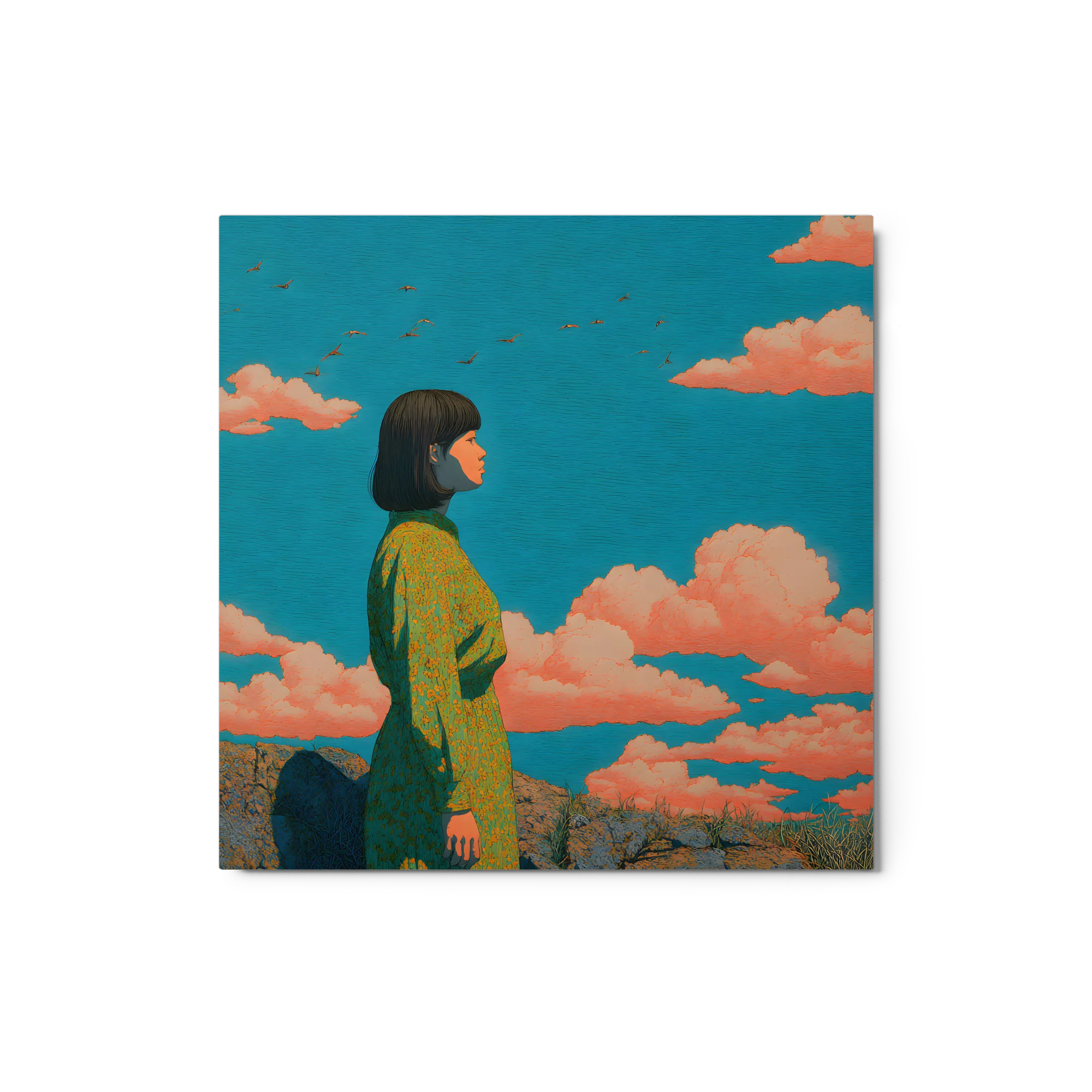Contemplative Horizon 
 Canvas | 8″x 8″