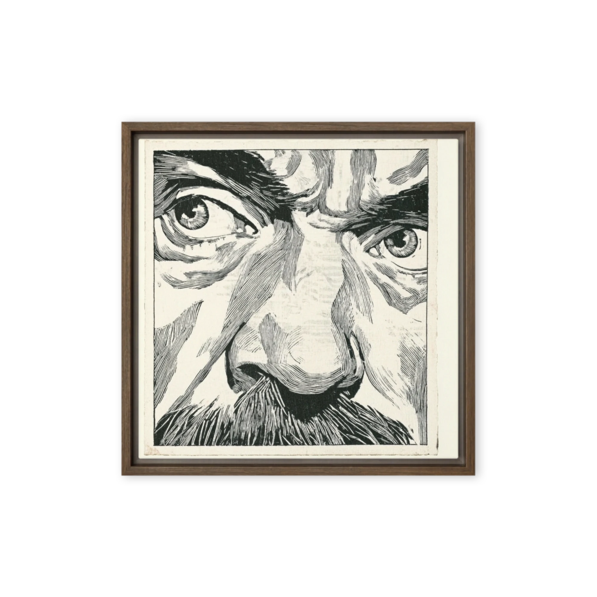 Intense Eyes Woodcut