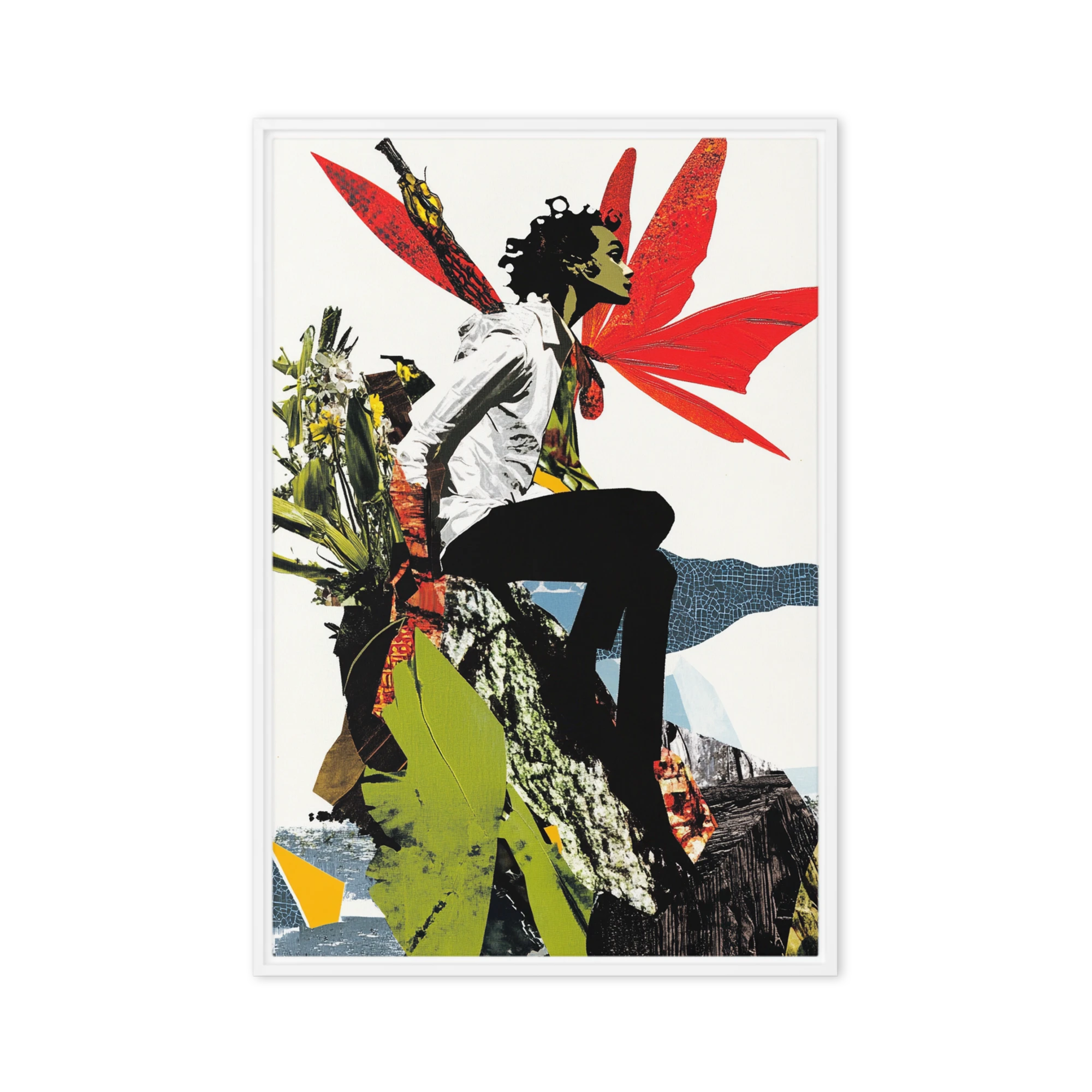 Winged Figure Collage | Art Print