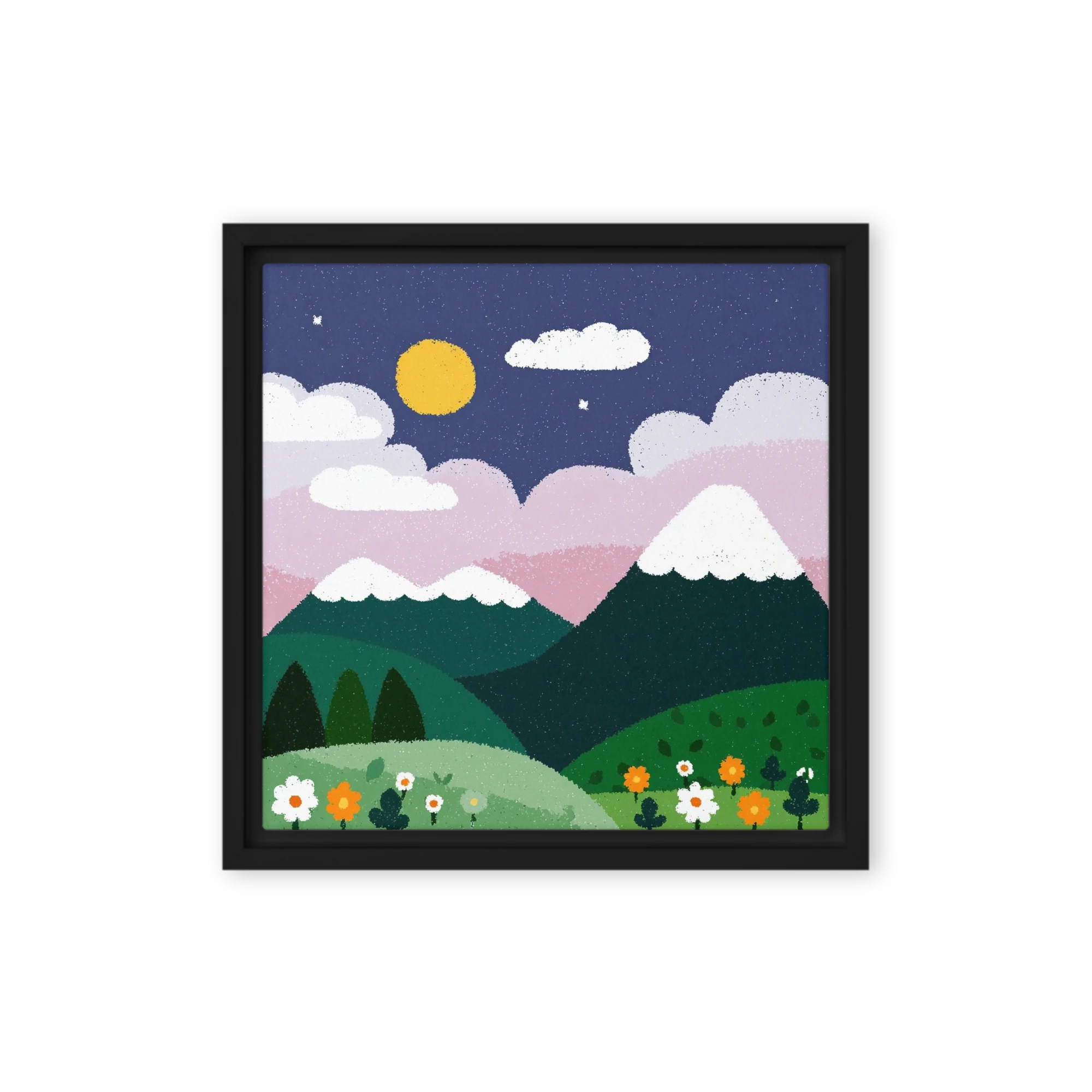 Moonlit Mountain Meadow | Art Print
