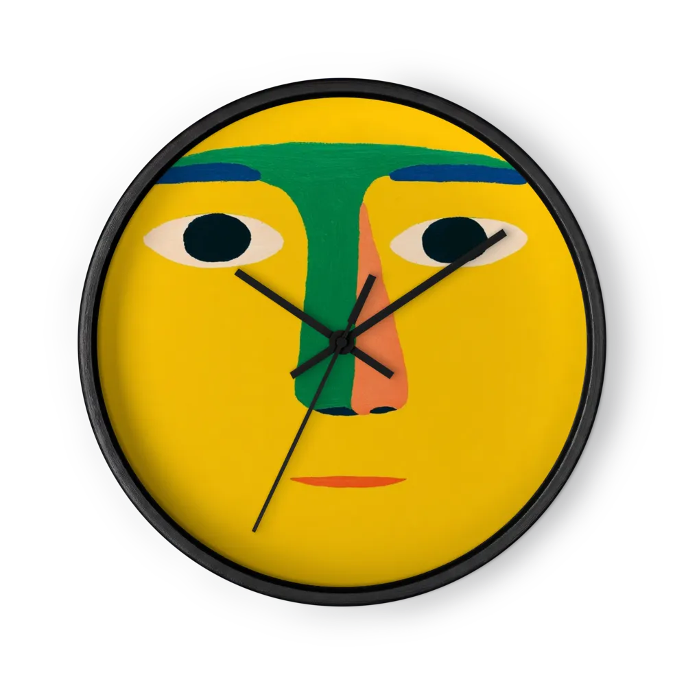 Yellow and Green Portrait | Wall Clock