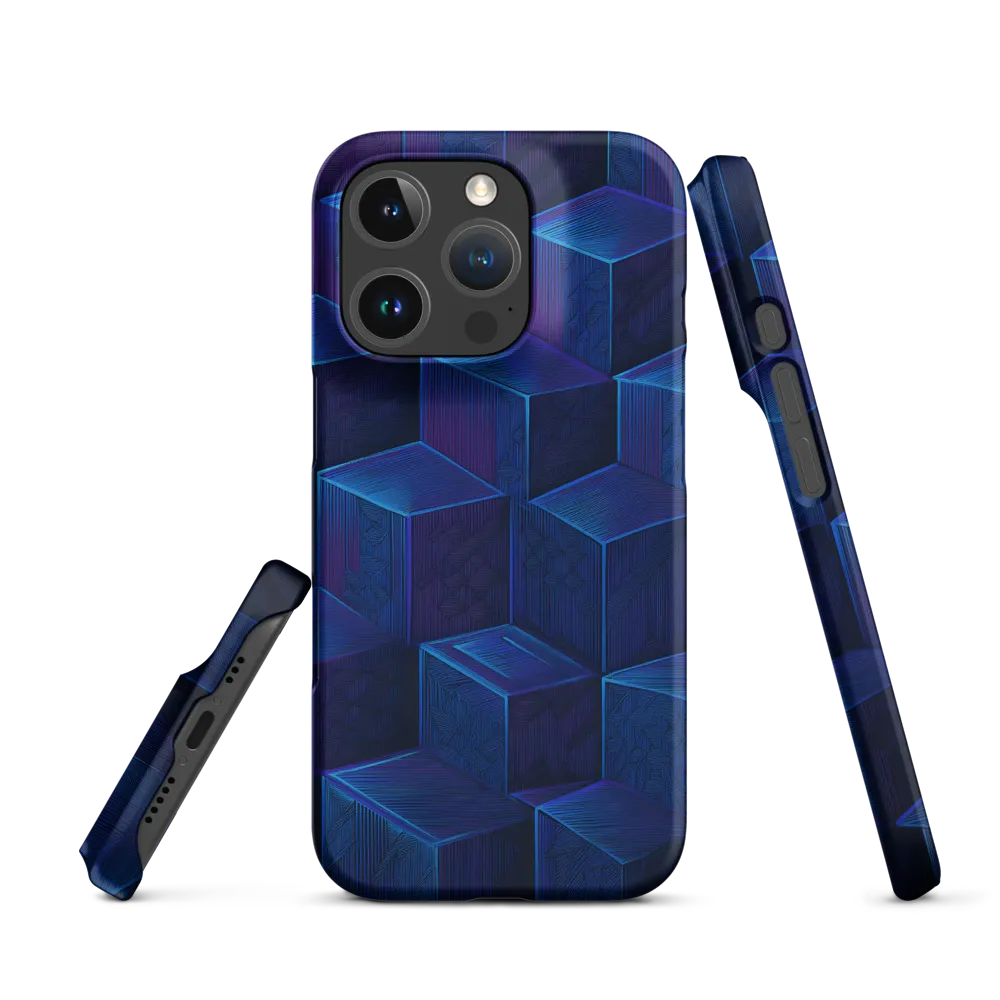 Abstract Blue and Purple Cubes | Phone Case