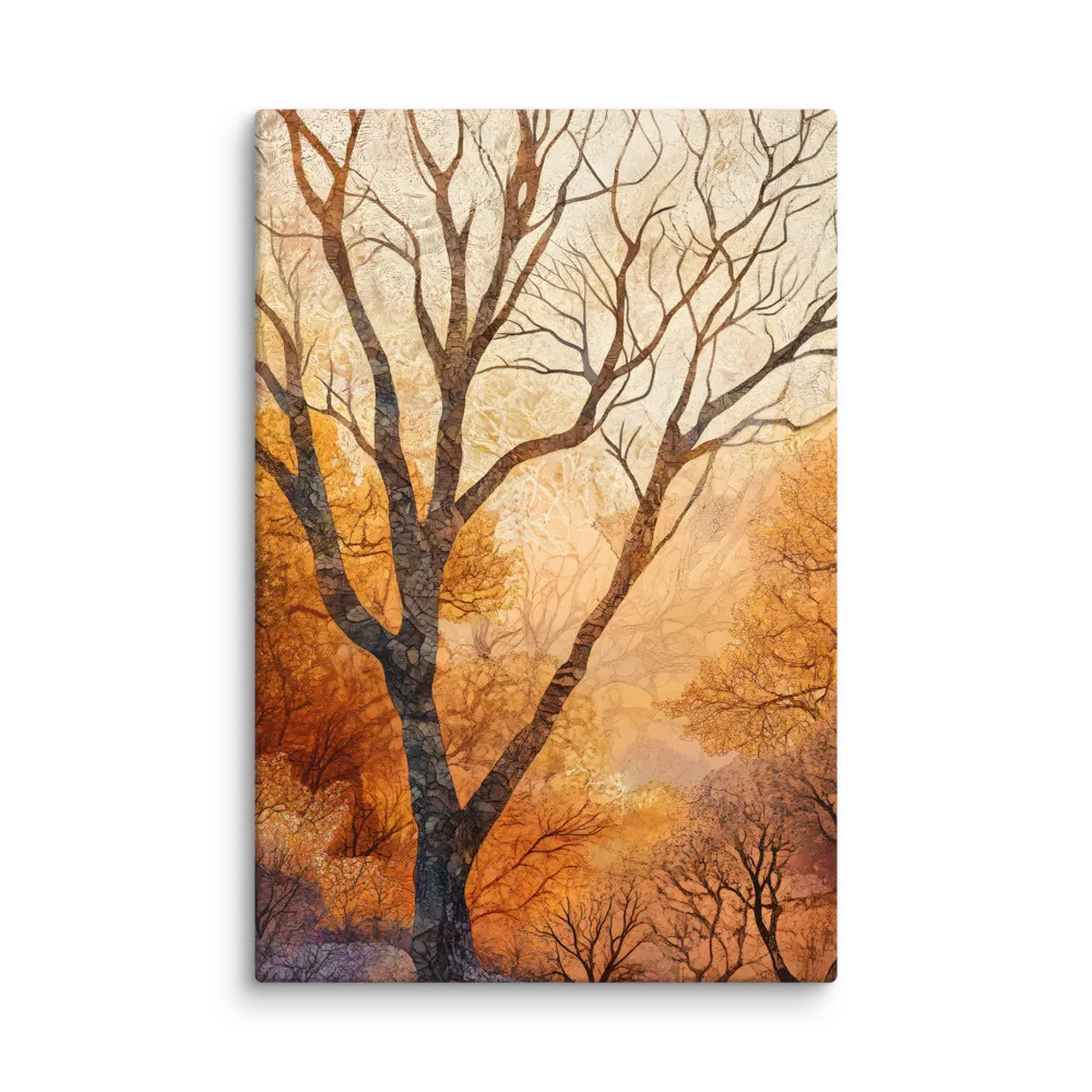 Autumnal Forest Mosaic 
 Canvas with Black Frame