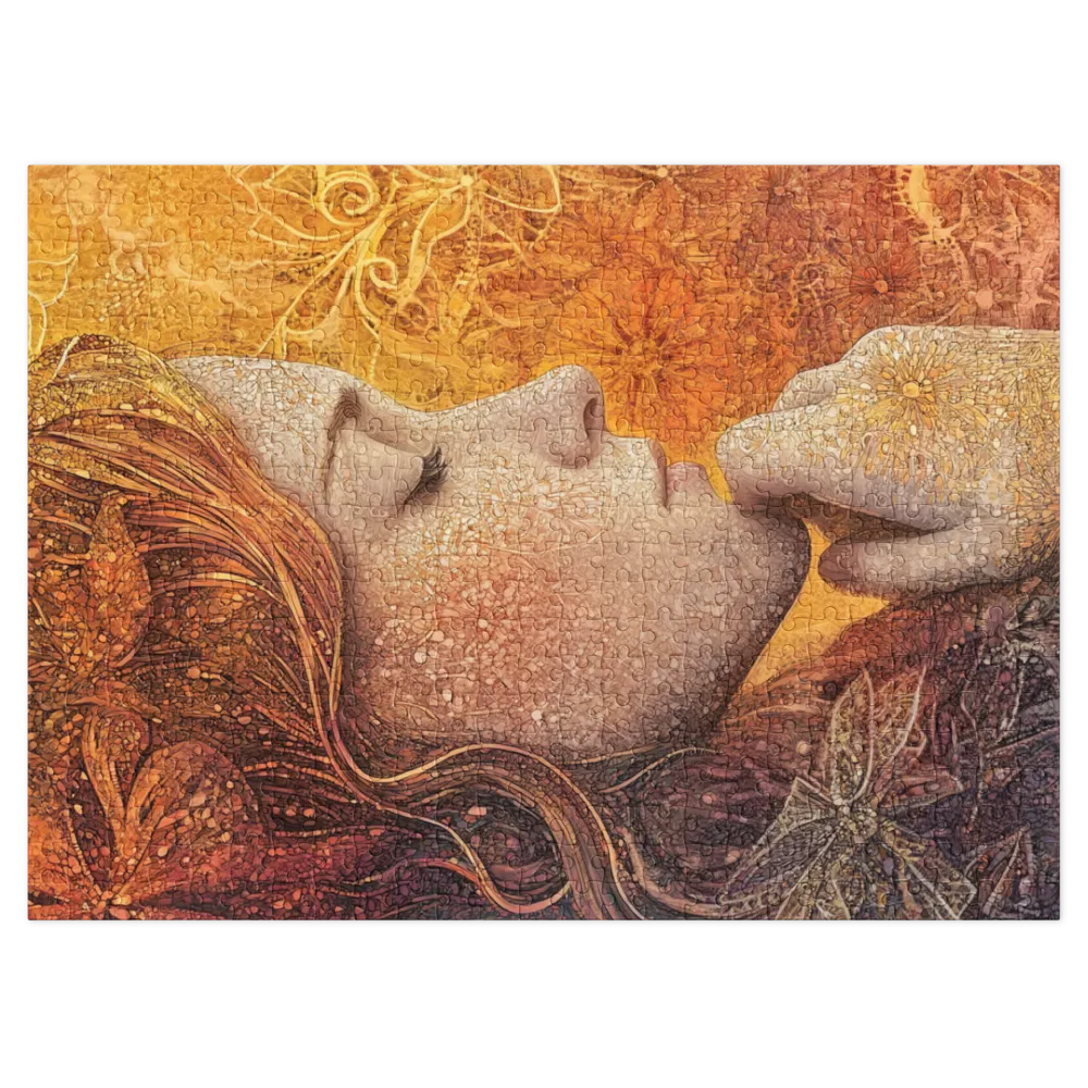 Golden Floral Dream 
 Jigsaw Puzzle in Tin Box