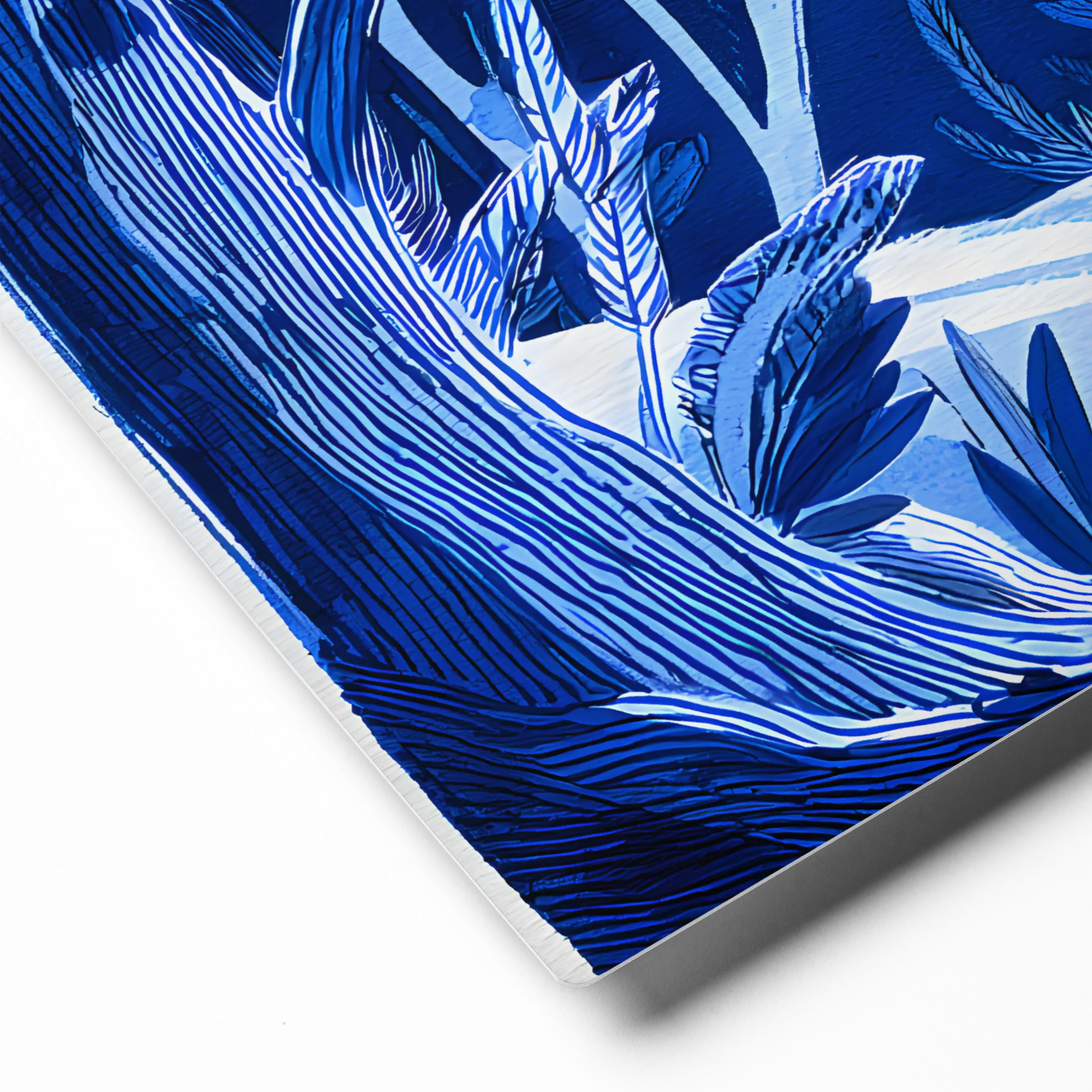 Whispering Woods in Blue 
 Canvas with Brown Frame