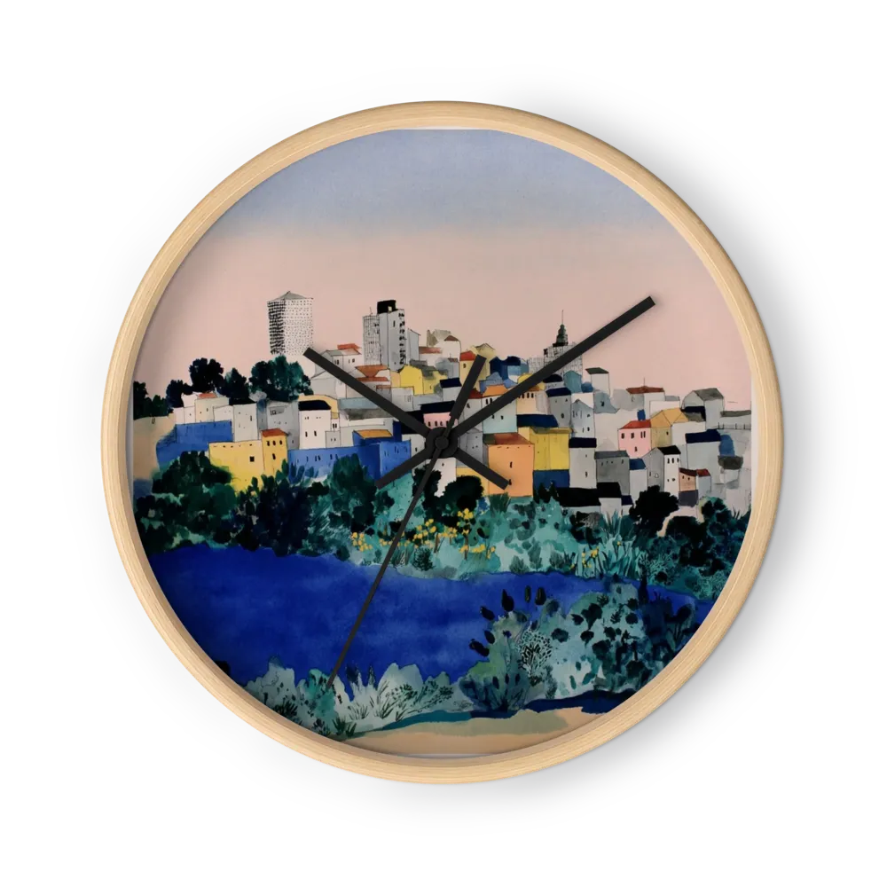 Mid-Century Fauvist Blockprint Wall Clocks — Cobalt, Coral and Blush