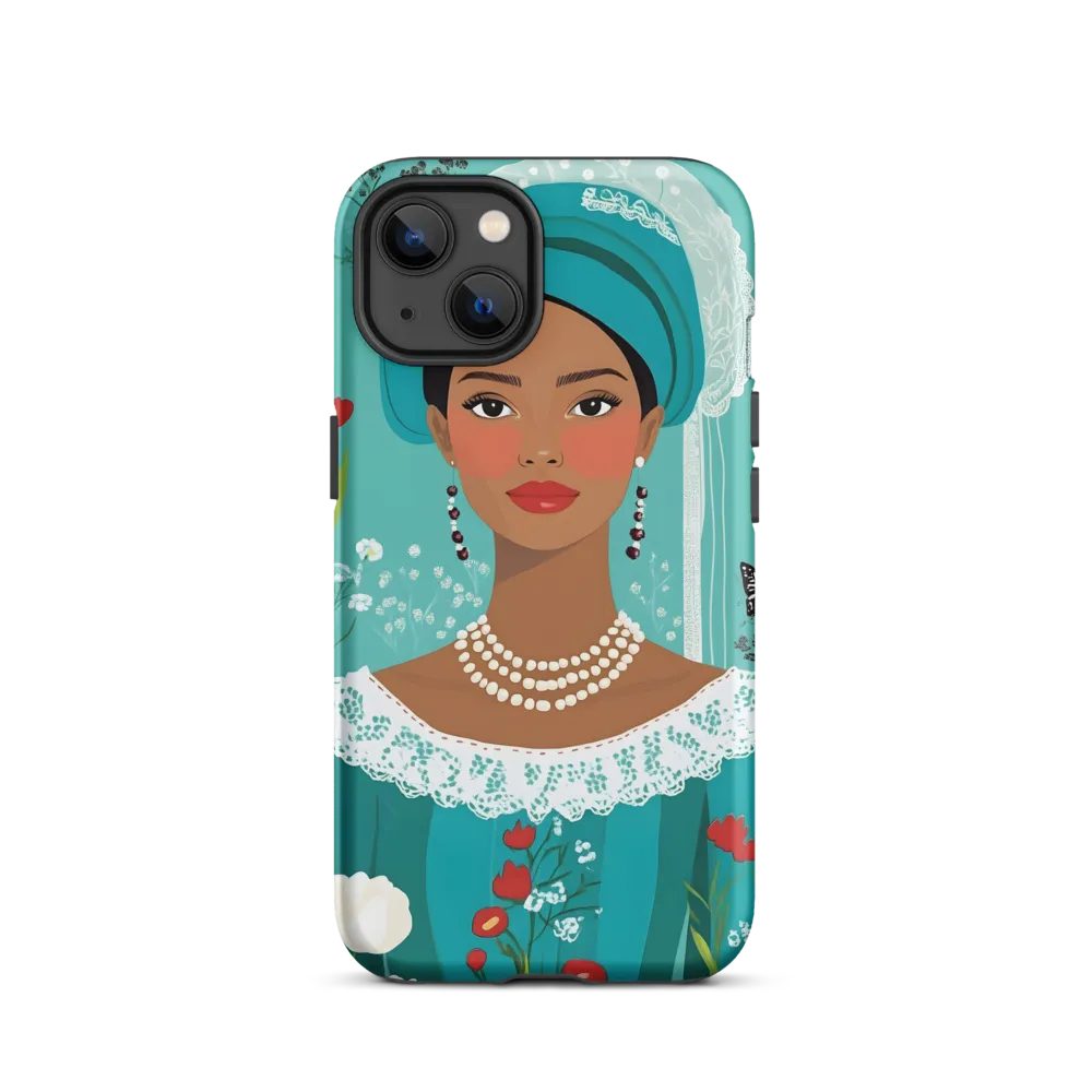 Turquoise Headscarf Woman | Phone Case