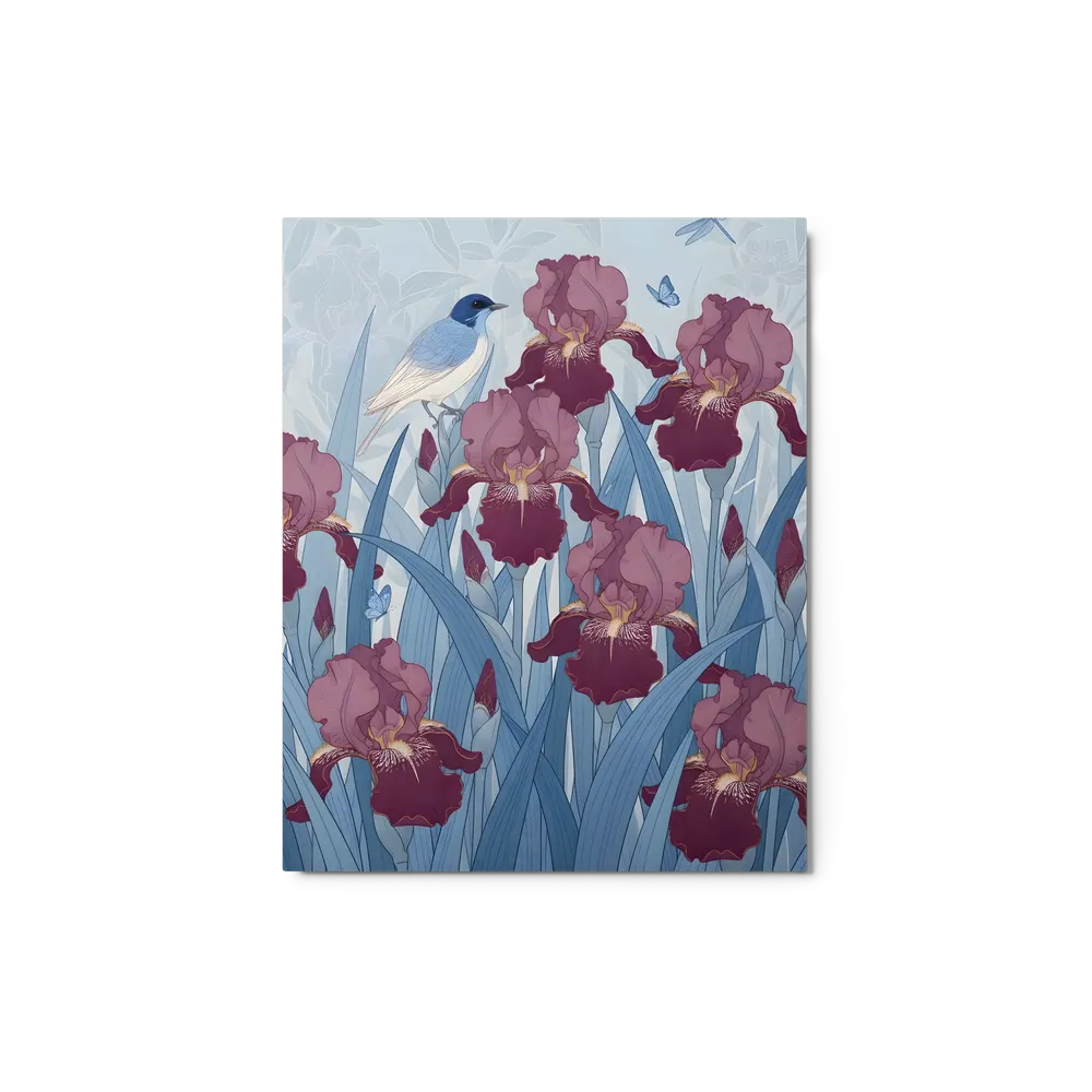 Bluebird Among Irises | Art Print