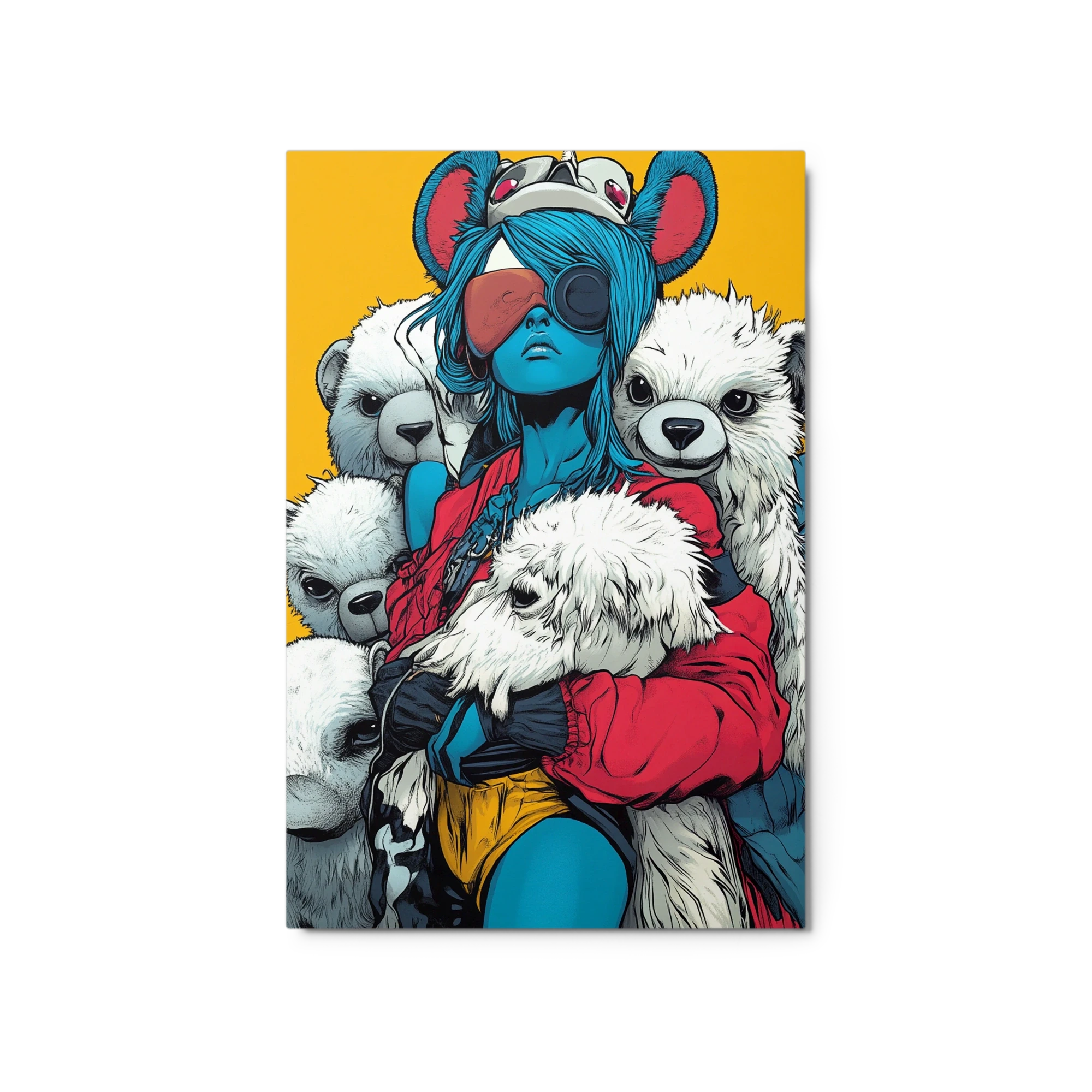 Blue Girl with Polar Bears