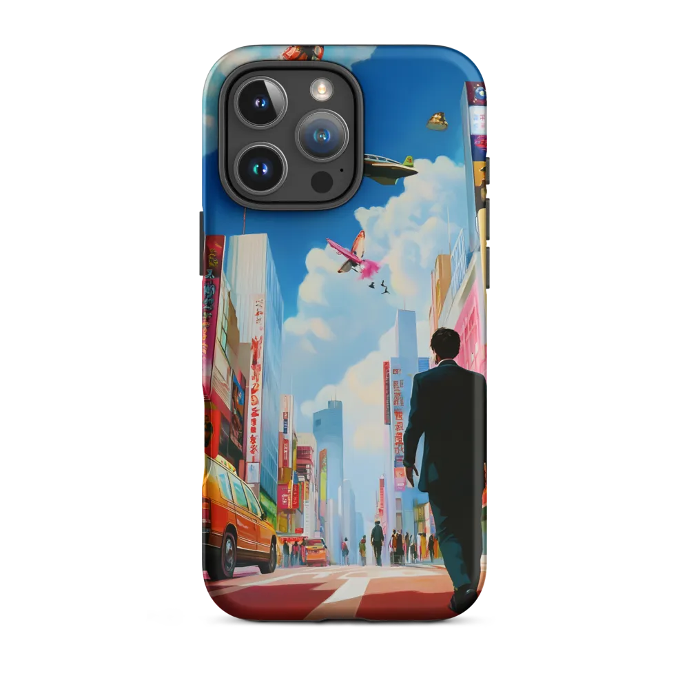 Surreal Cityscape with Businessman | Phone Case