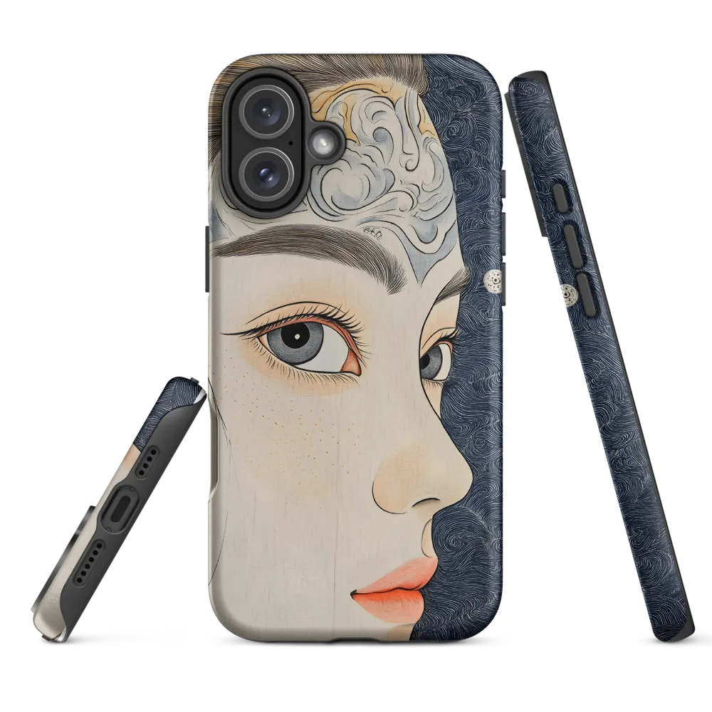 Portrait of a Woman with Cloud Patterns | Phone Case