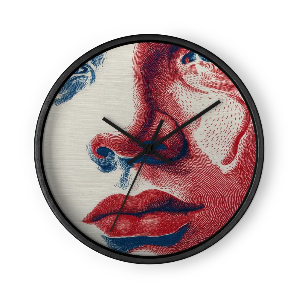 Red and Blue Etching | Wall Clock