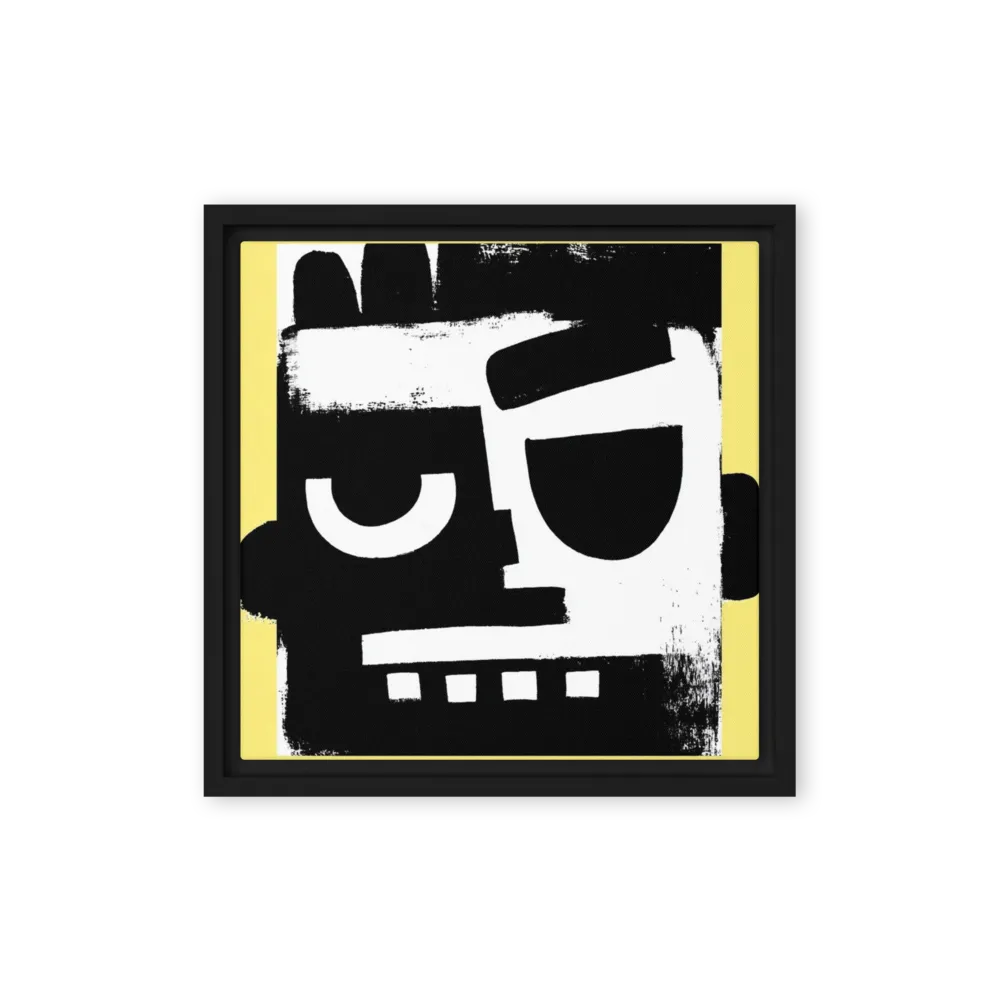 Two-Tone Face 
 Canvas with White Frame