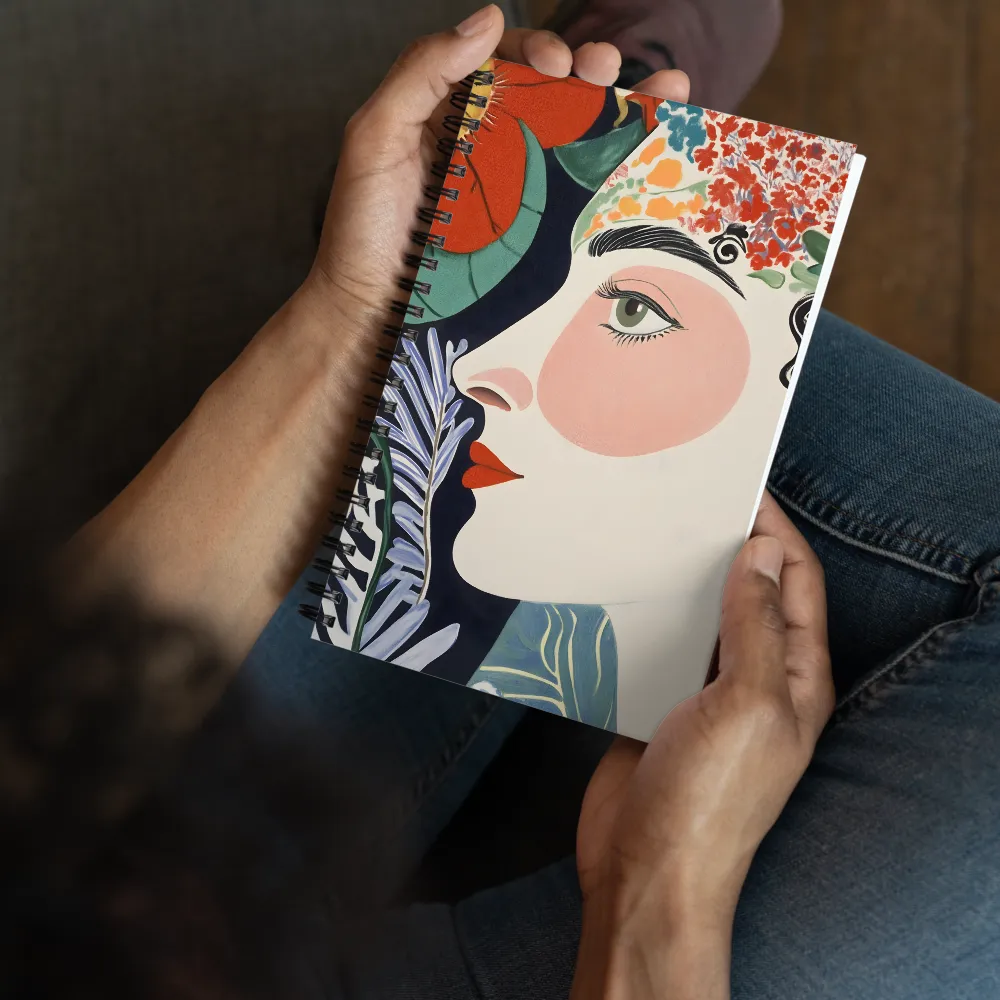 Art Nouveau Floral Profile 
 Spiral Notebook | 140 pages