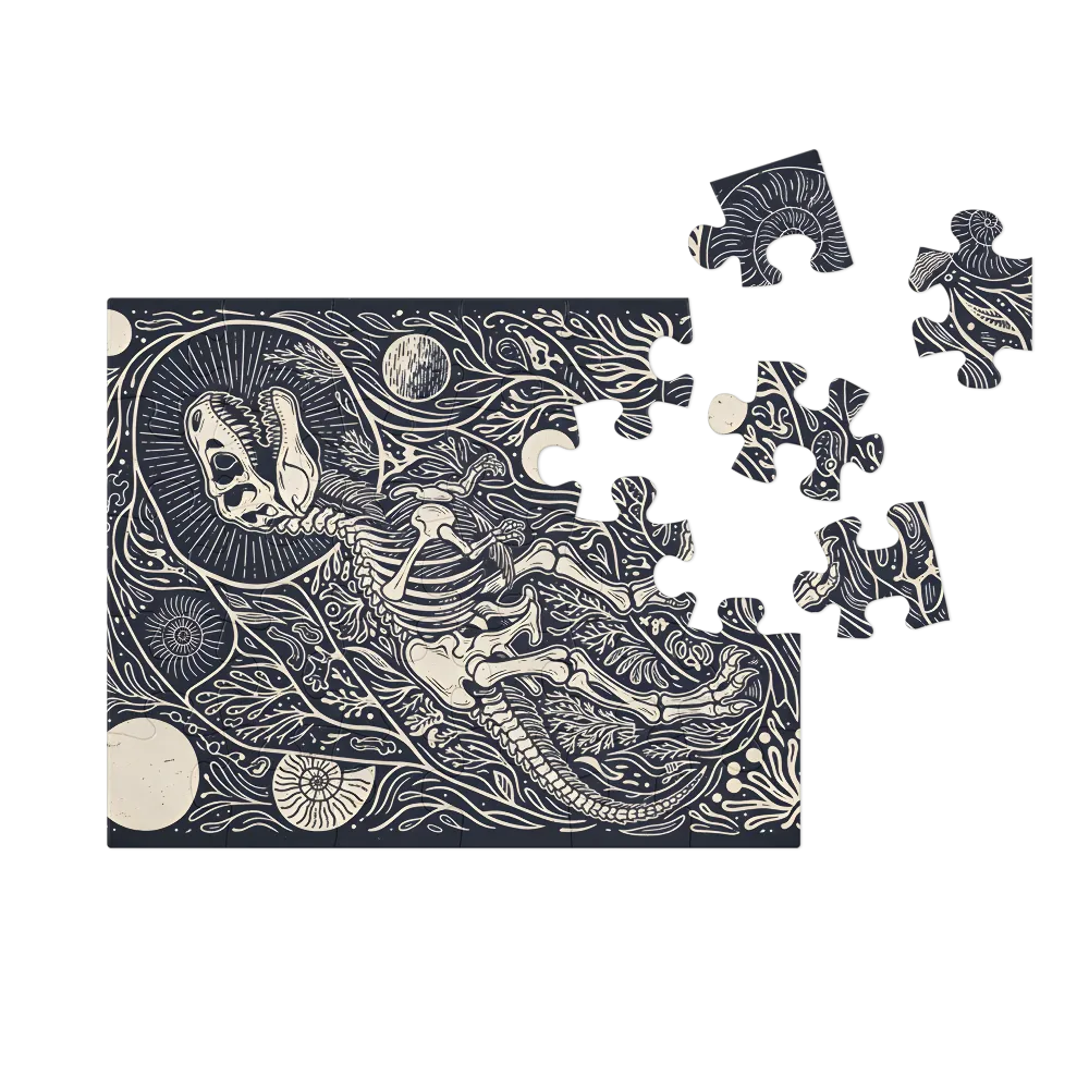 T. Rex Fossil 
 Jigsaw Puzzle in Tin Box