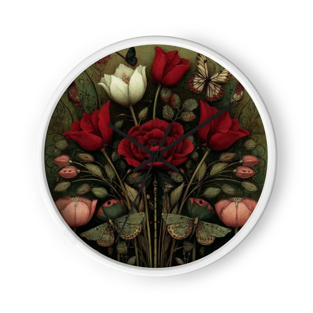 Red Poppies and Butterflies