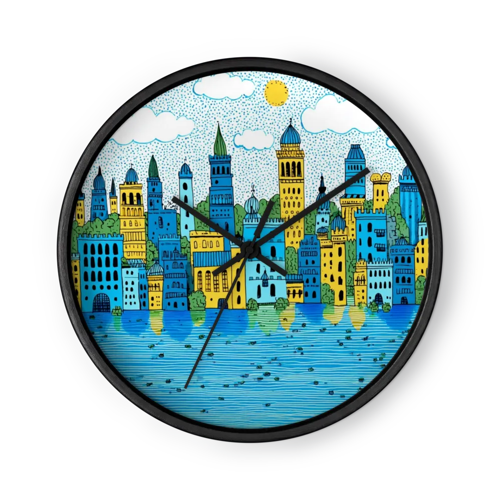 Stadt am Wasser | Wanduhr