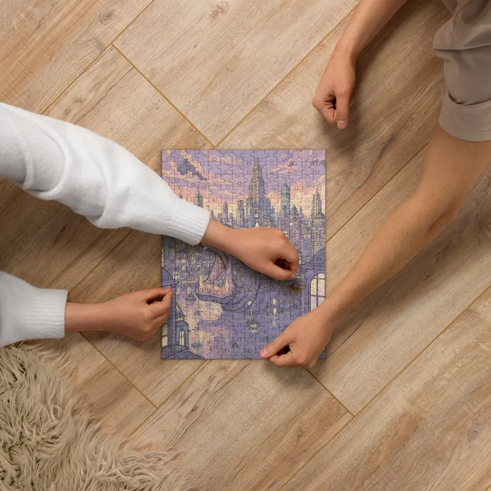 Urban Hippo at Dusk 
 Jigsaw Puzzle