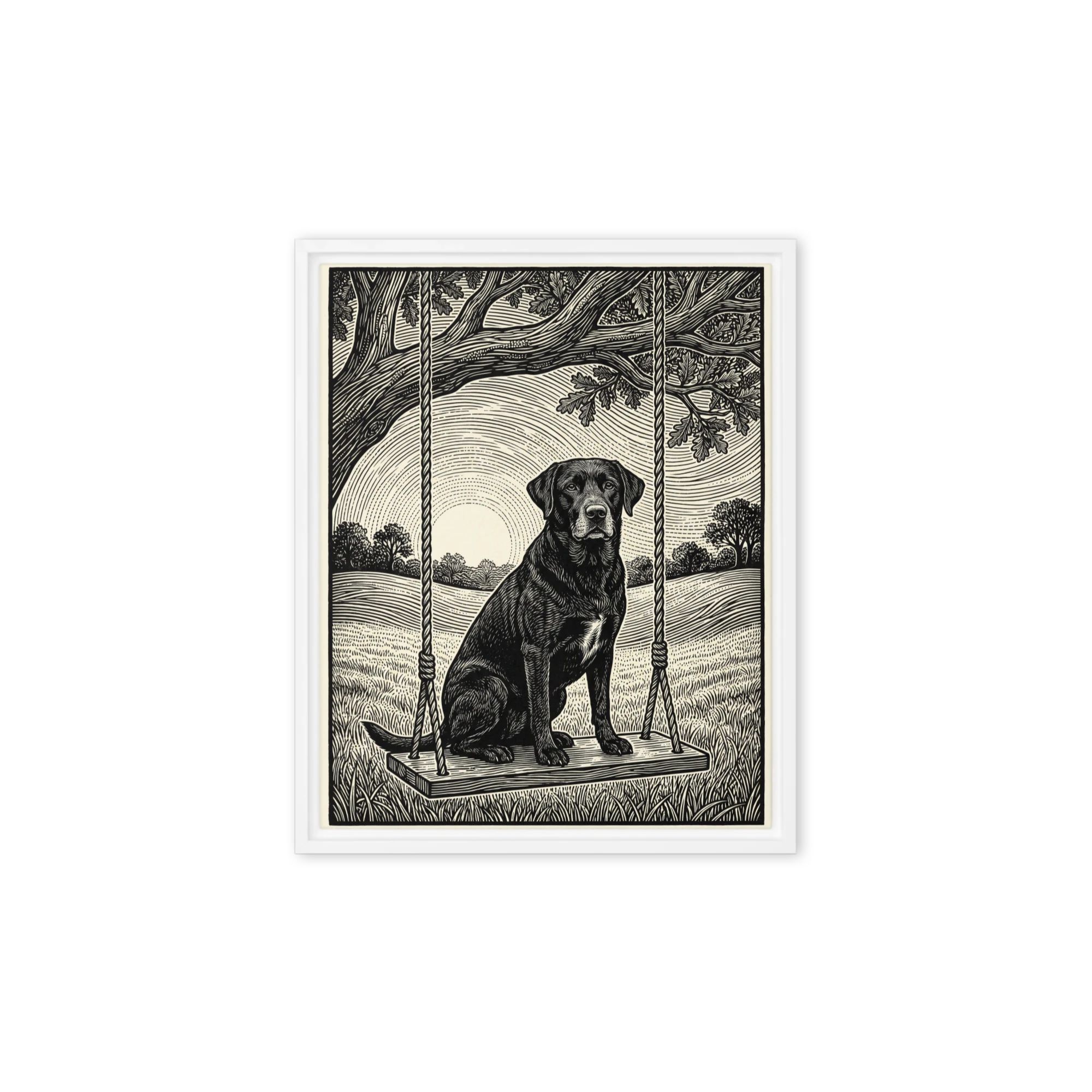 Pet Portrait — Folk Linocut