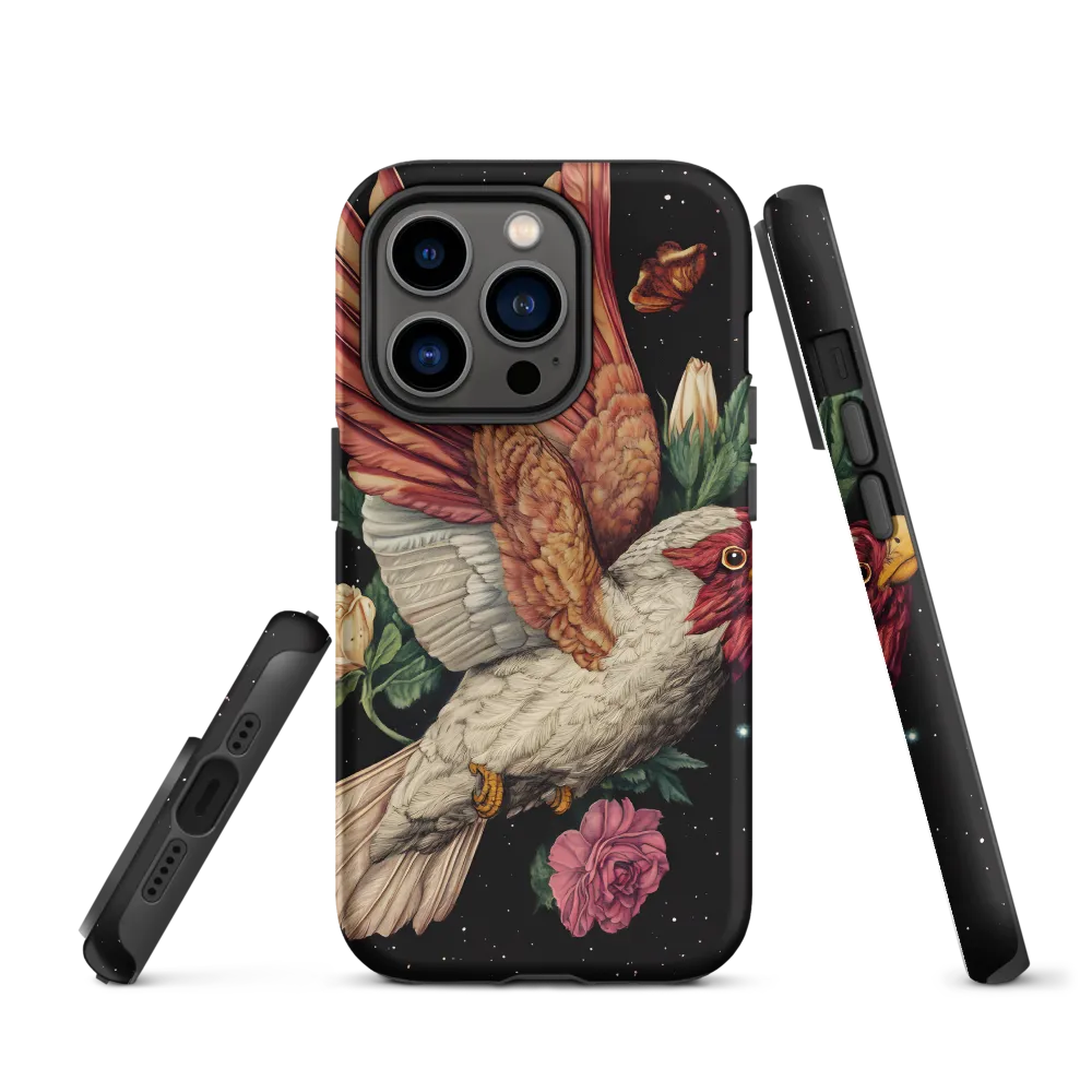 Surreal Bird with Flowers in Space | Phone Case