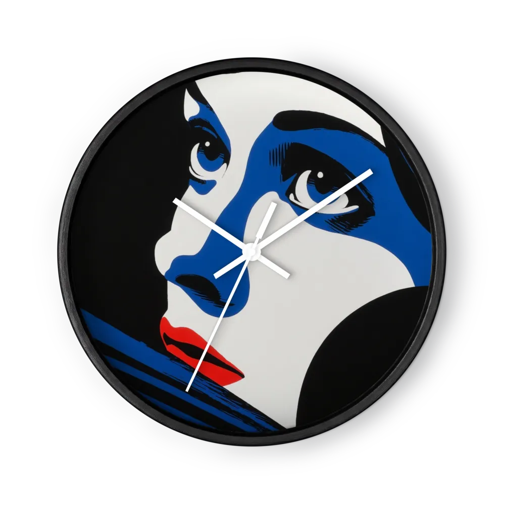 Chromatic Pop Graphic Wall Clocks — Cobalt, Scarlet, Black