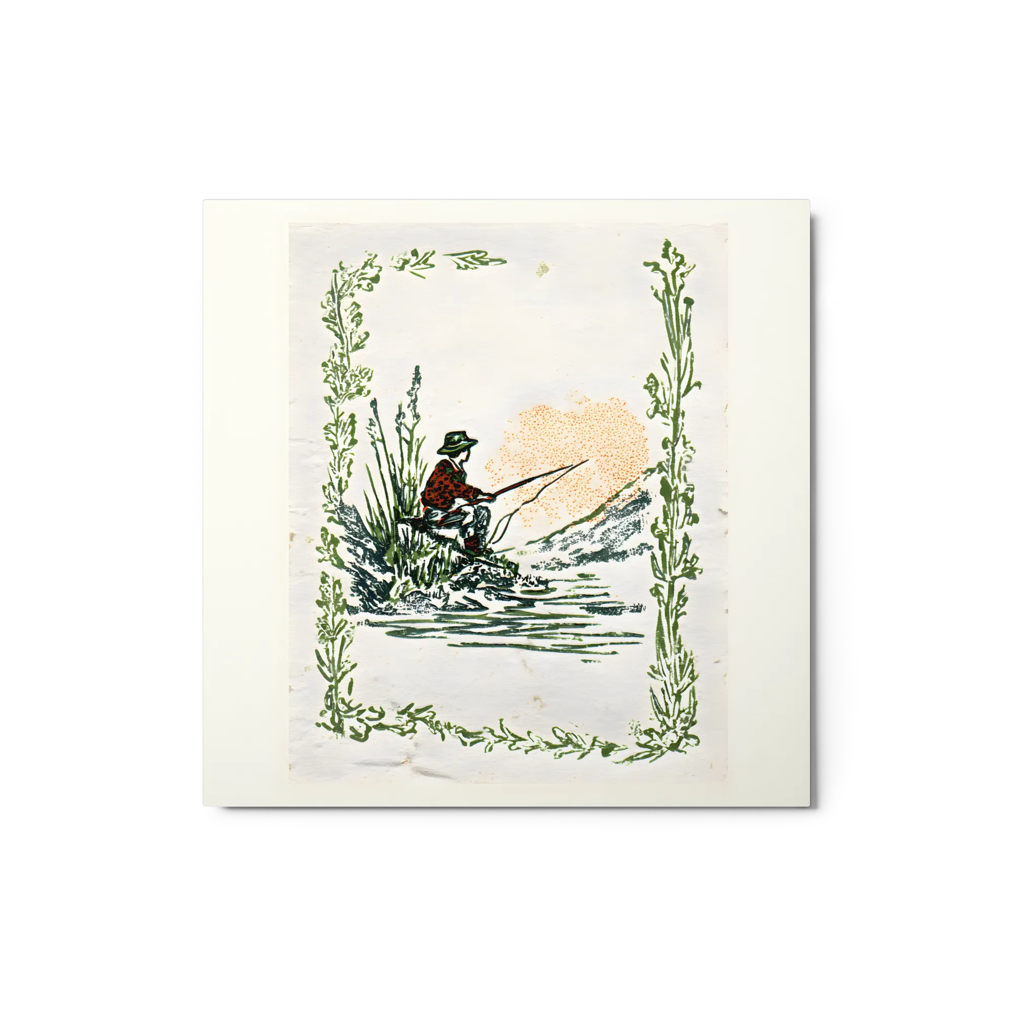 Solitary Angler on the Riverbank