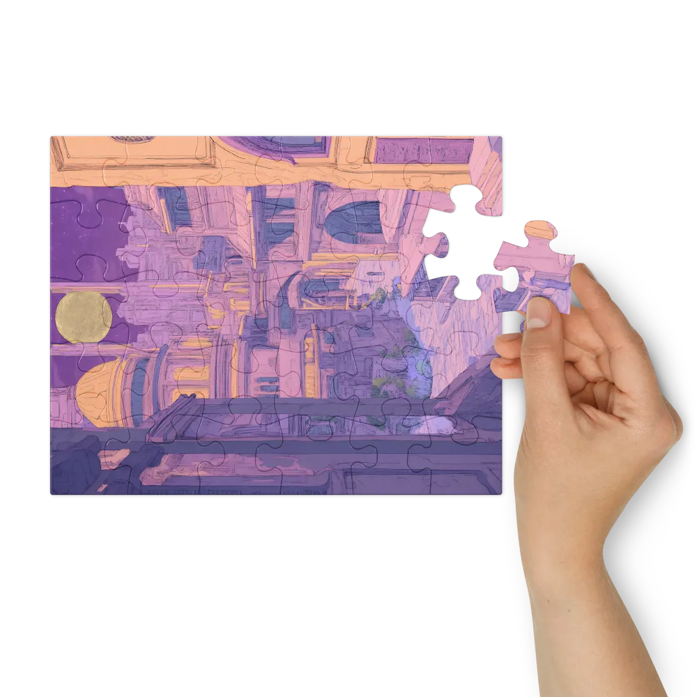 Celestial Metropolis Nightfall 
 Jigsaw Puzzle in Tin Box