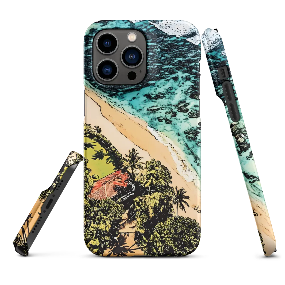 Aerial Beach Scene with Cottage | Phone Case