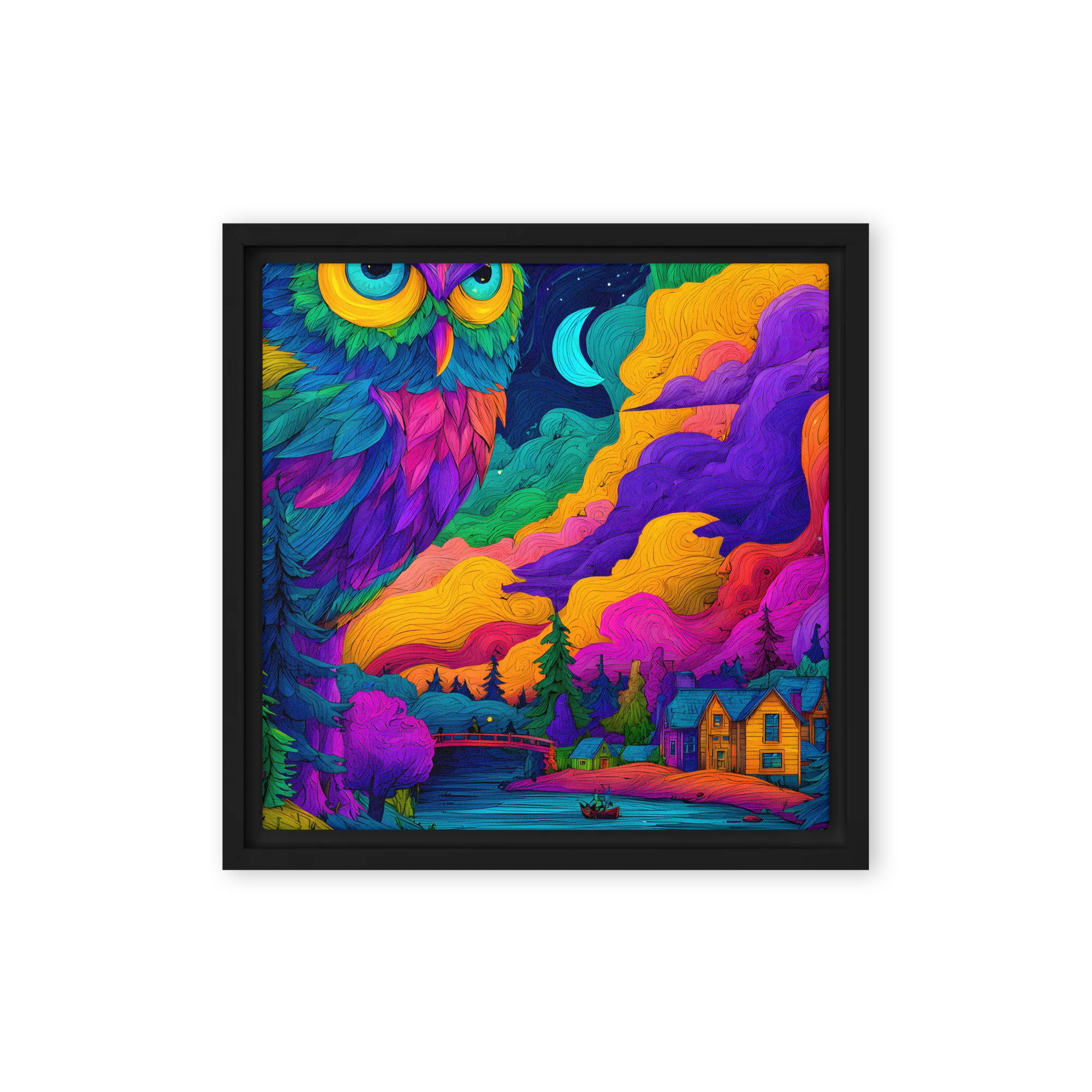 Psychedelic Forest Guardian 
 Canvas | 6″x 6″